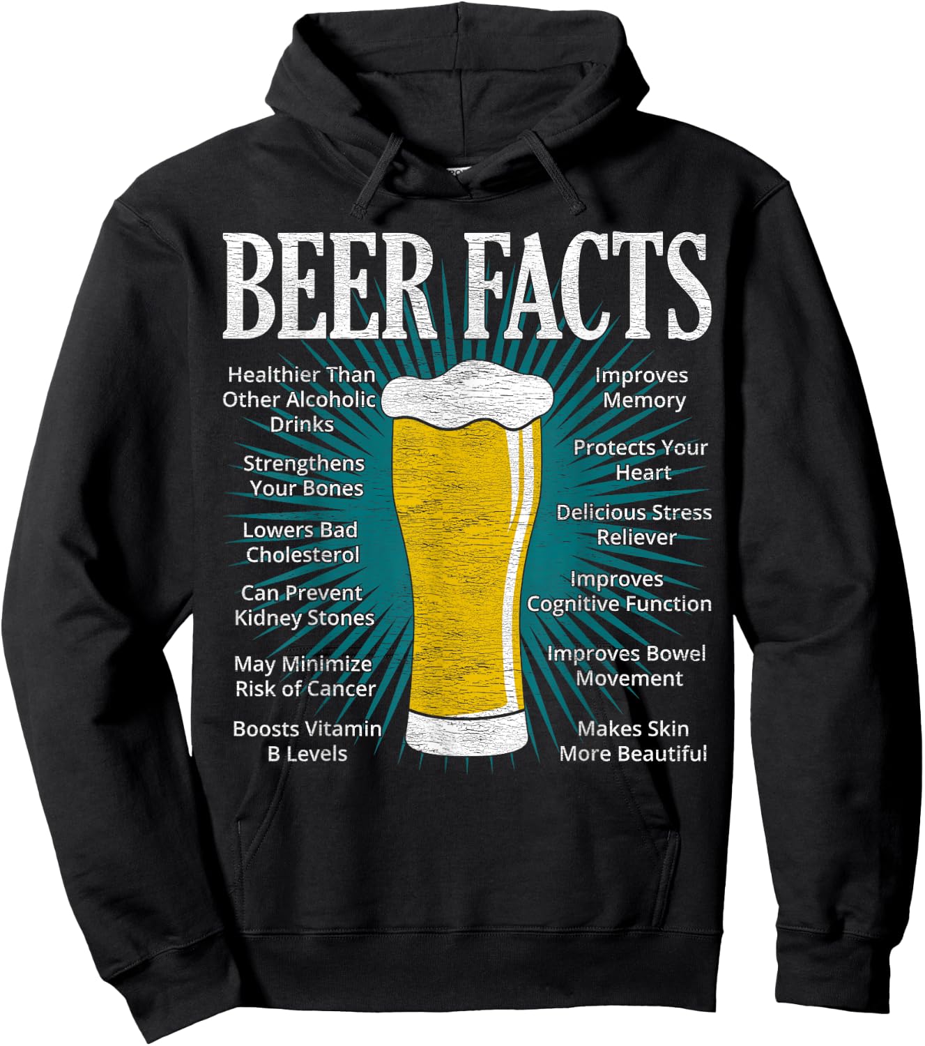 Beer Facts Beer Lover Funny Hoodie - Hoodie | Black