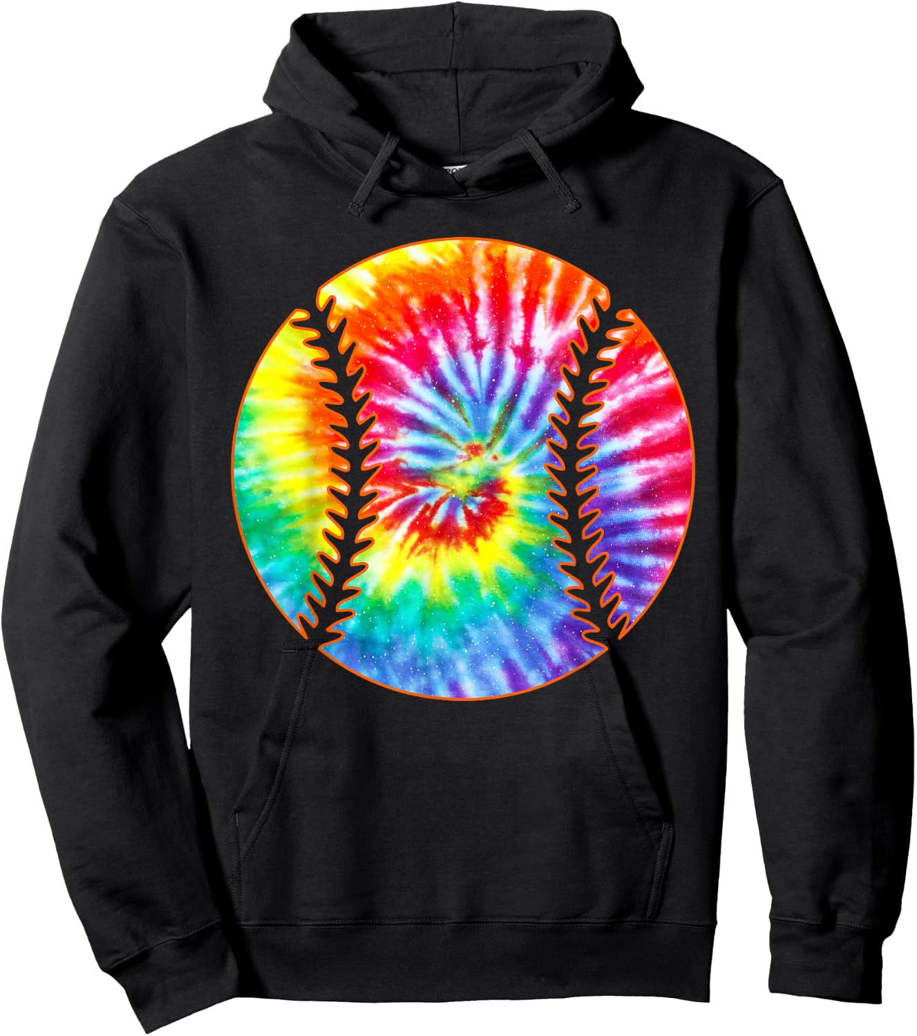 Tie Dye Colorful Baseball Lover Player Cute Tie Dye Baseball Hoodie - Hoodie | Black