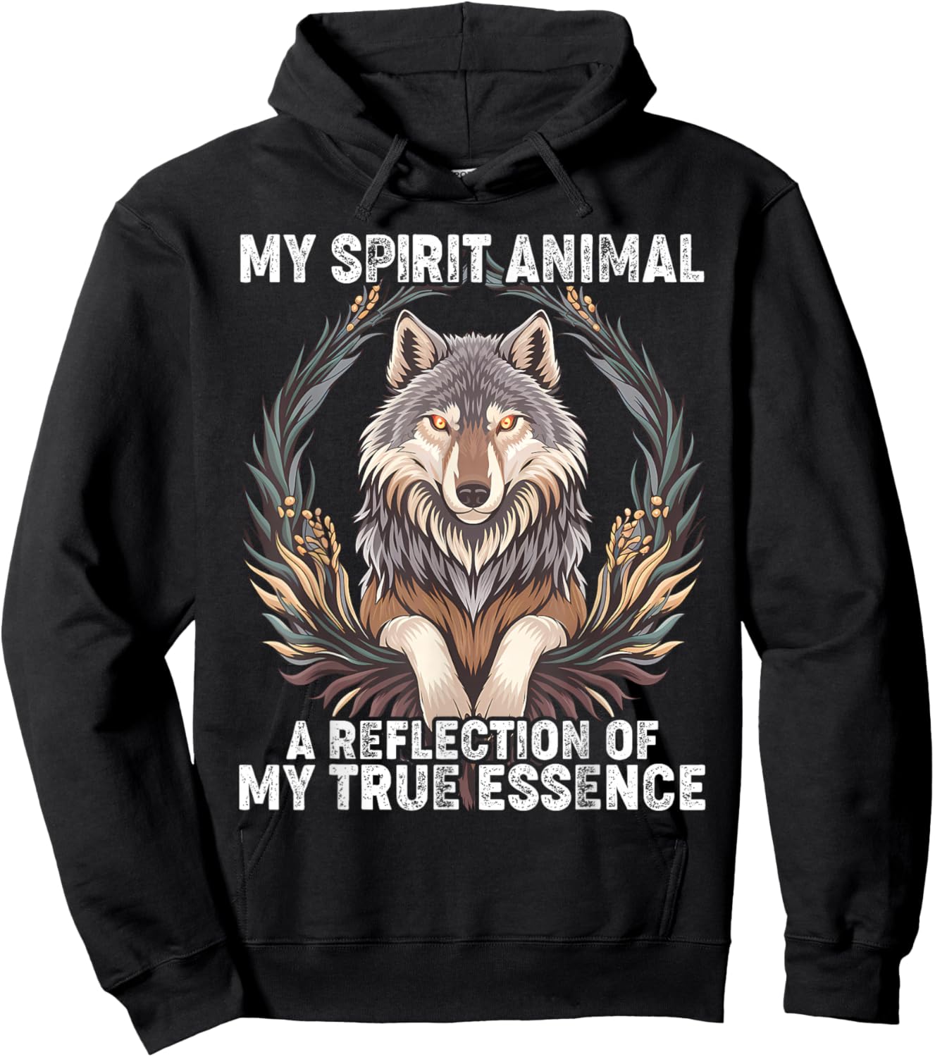 Wolf Spirit Animal Sacred Shaman Native American Clan Hoodie - Hoodie | Black