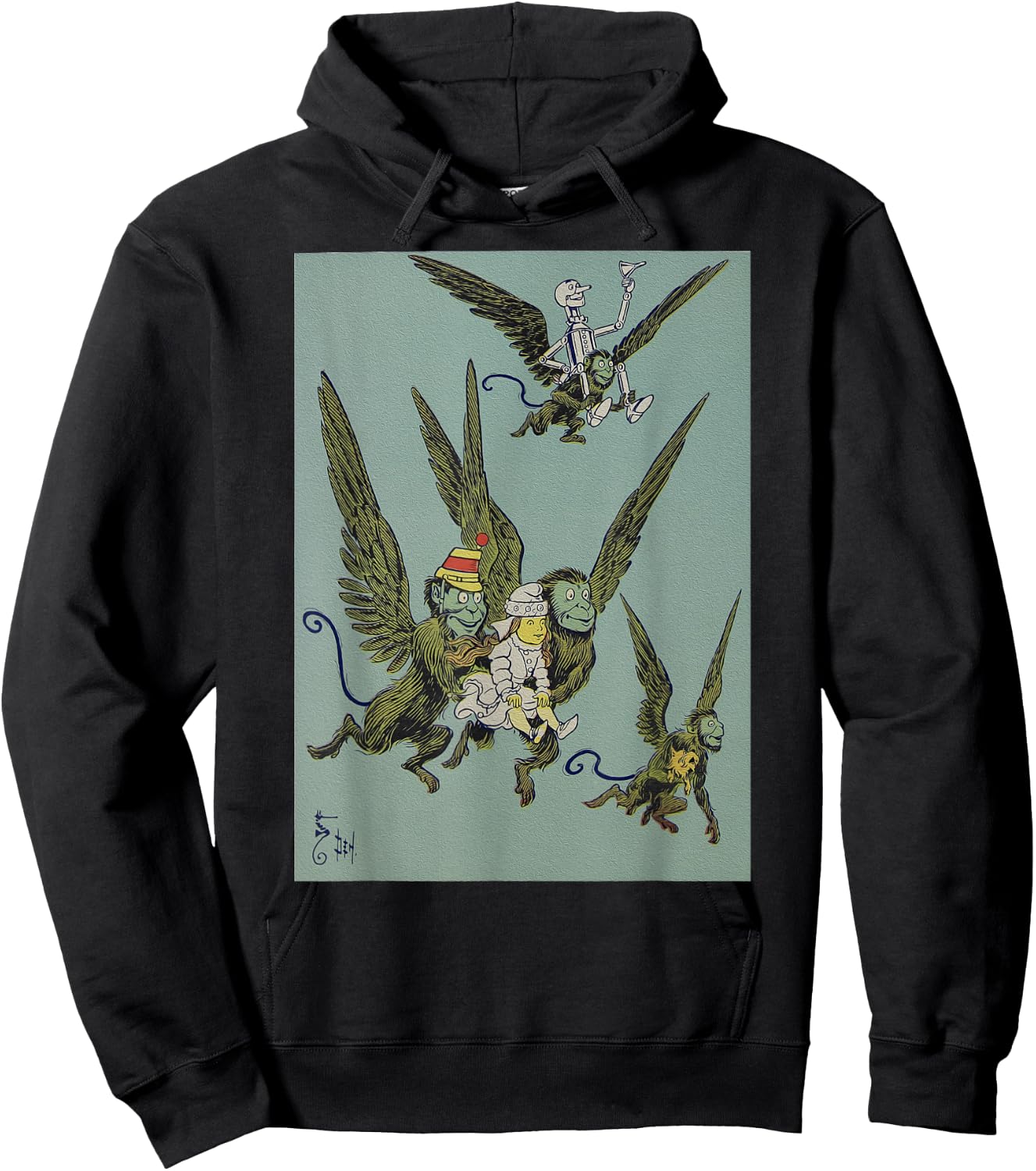 Wizard of OZ Winged Flying Monkey Shirt-Dorothy Toto Tin Man Hoodie - Hoodie | Black