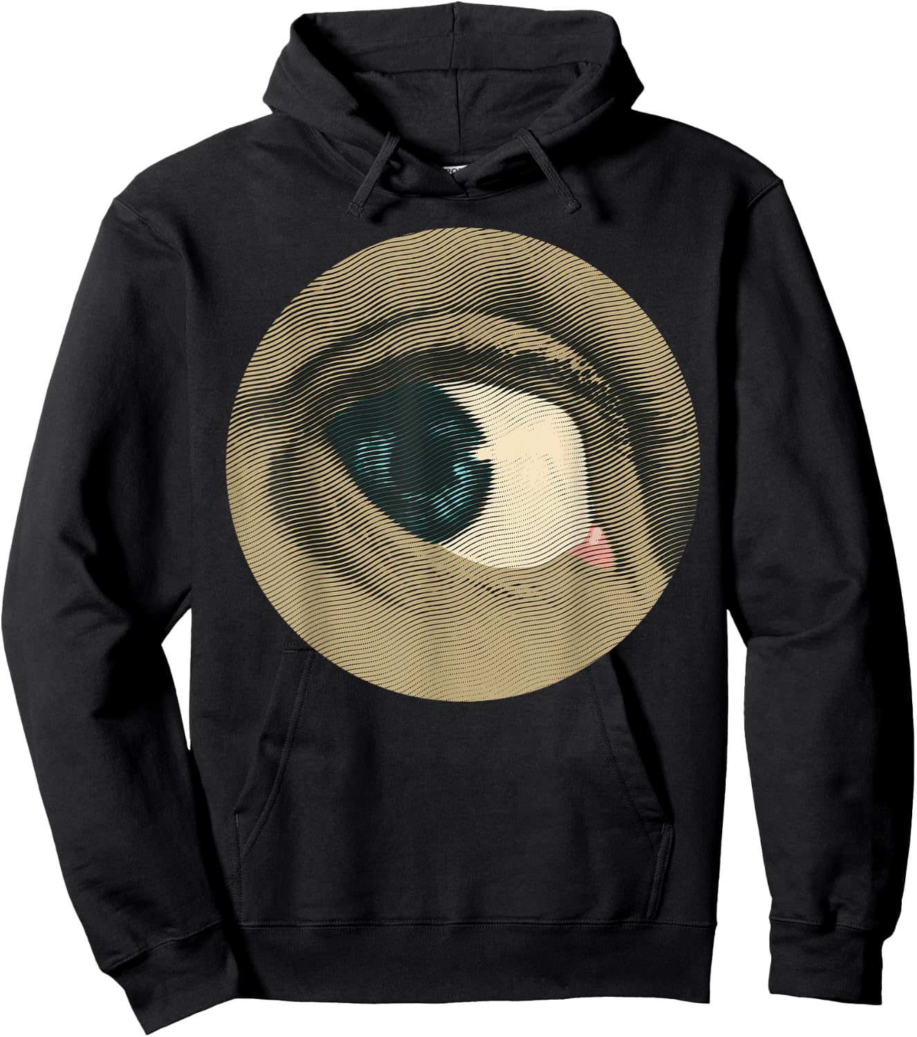 Halftone Eyeball - Vintage Eye Engraving Hoodie - Hoodie | Black
