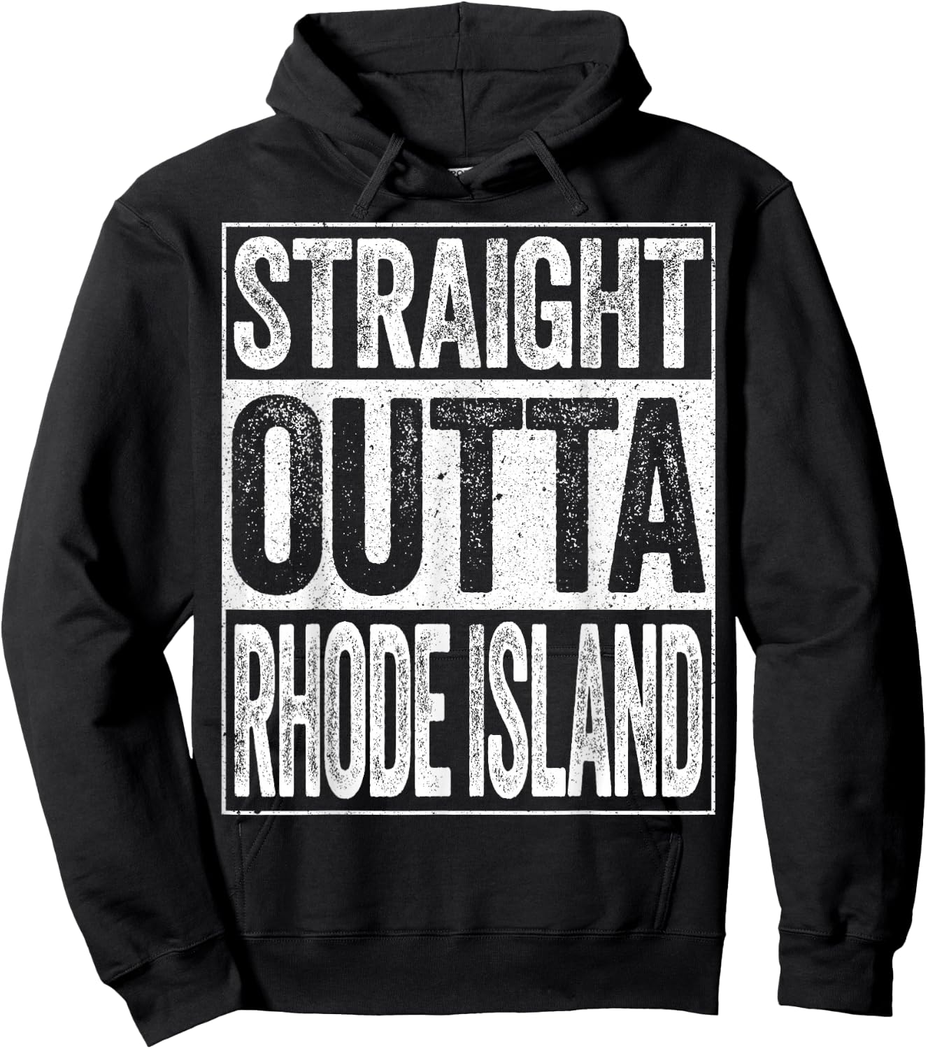 Straight Outta Rhode Island Shirt Men Women Kids RI State Hoodie - Hoodie | Black