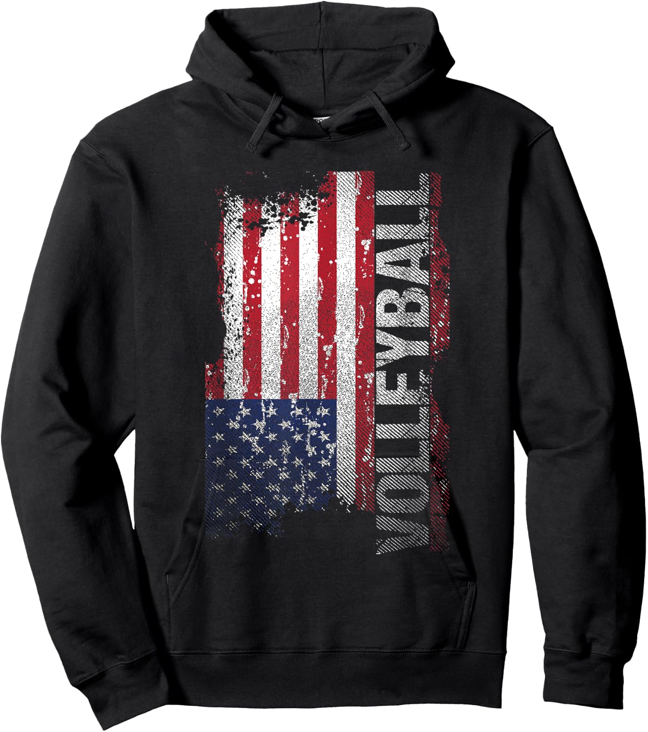 USA Flag Volleyball Kids Men Hoodie - Hoodie | Black