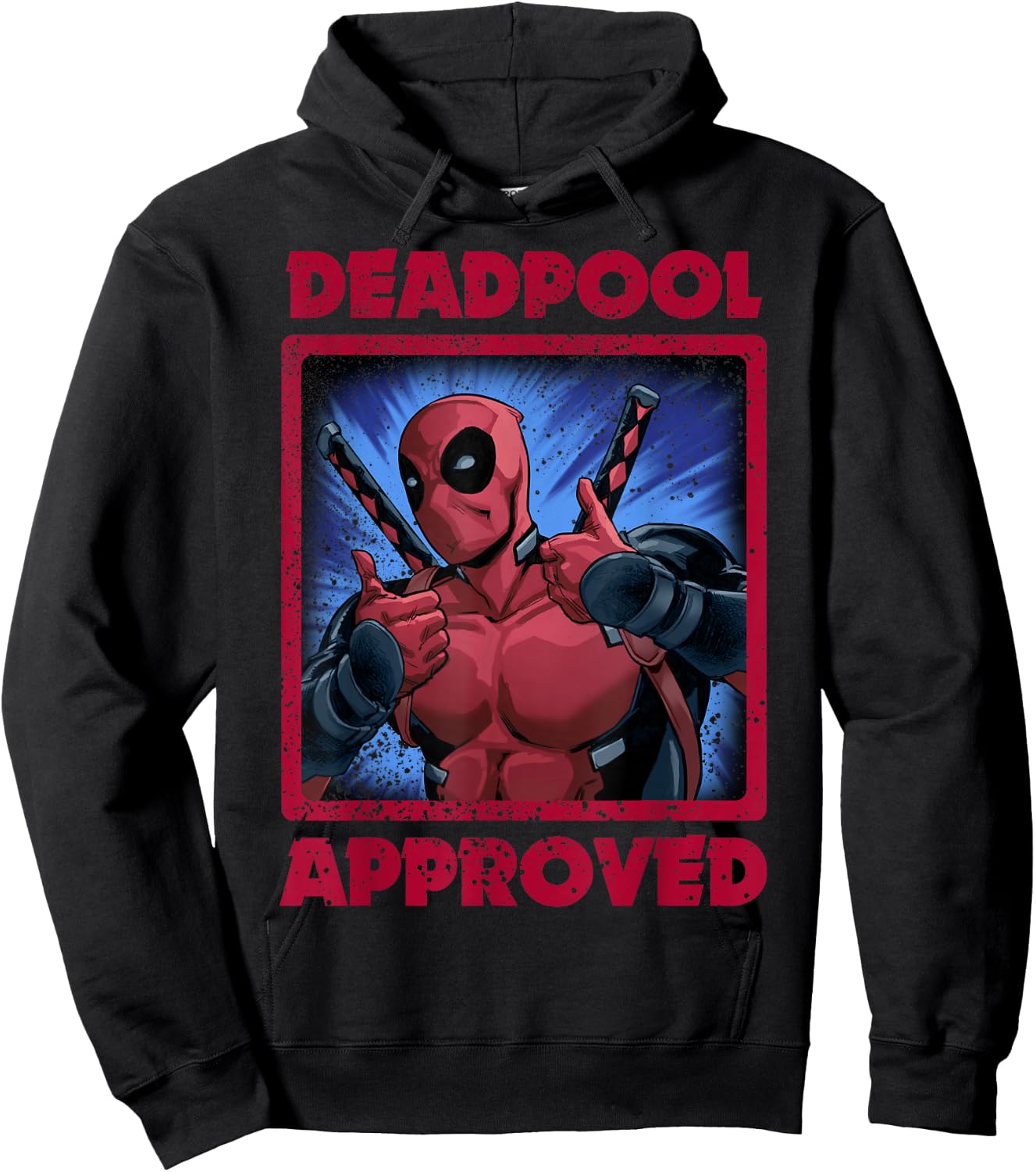 Marvel Deadpool Two Thumbs Up Approved Graphic Hoodie - Hoodie | Black
