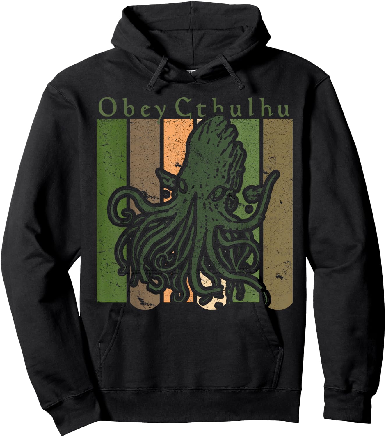 Obey Cthulhu Retro Vintage-Style Hoodie - Hoodie | Black
