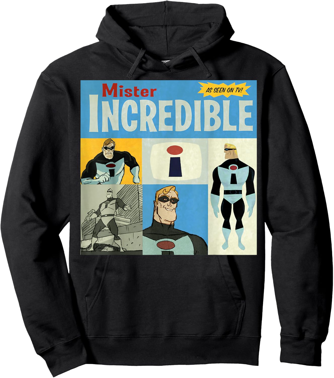 Disney Pixar The Incredibles As Seen On TV Vintage Box Up Hoodie - Hoodie | Black