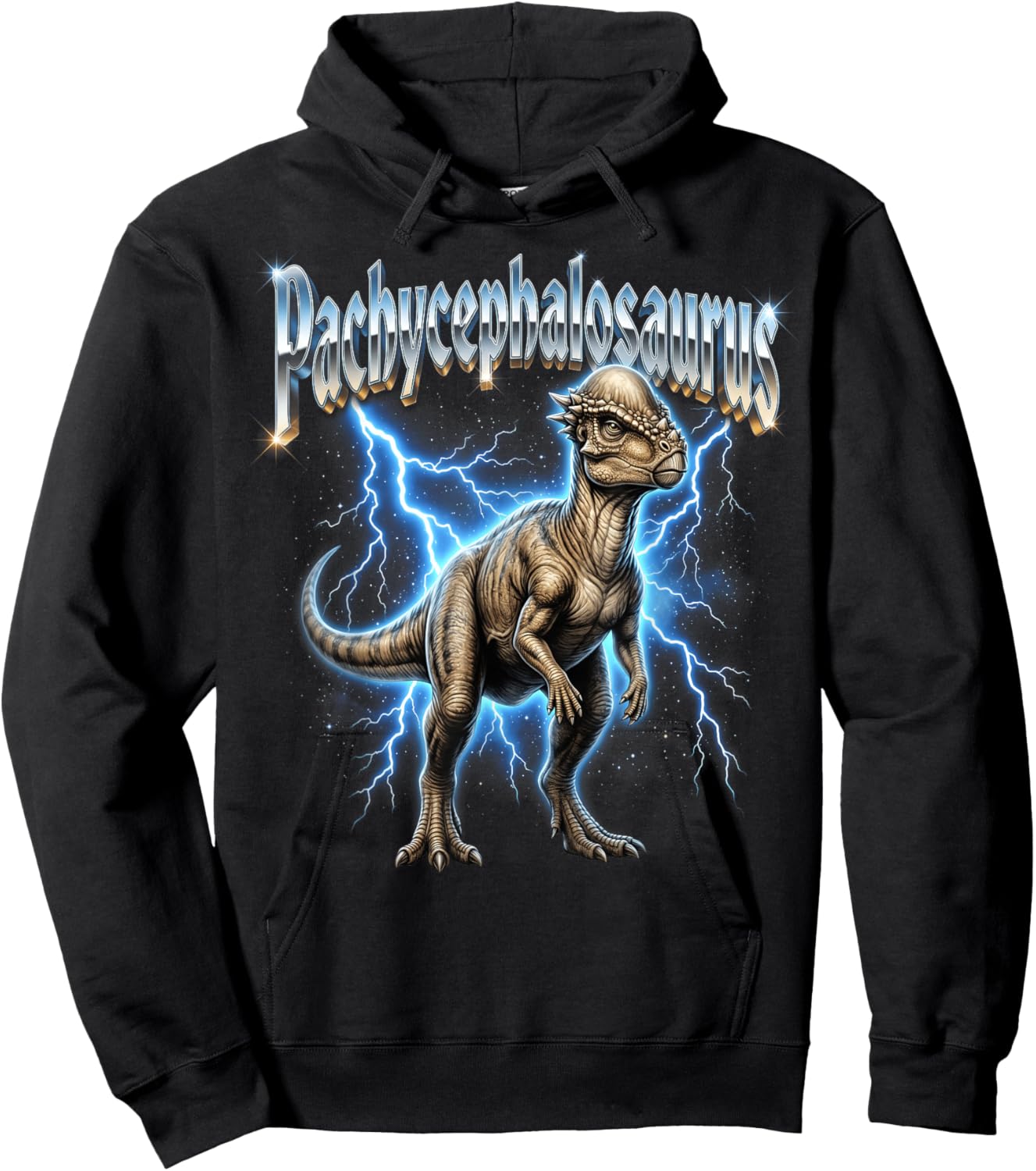 Pachycephalosaurus Bootleg Vintage Hoodie - Hoodie | Black