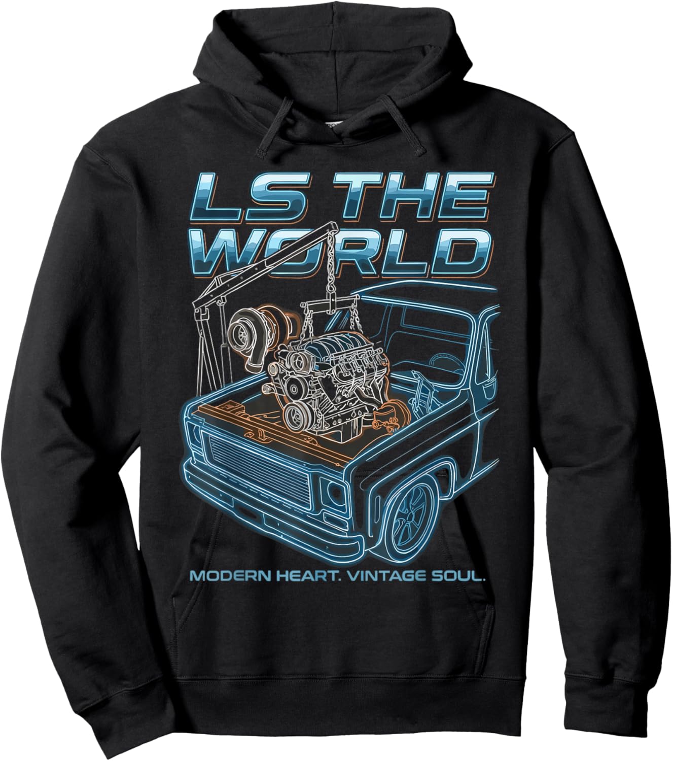 LS The World Modern Heart Vintage Soul Hoodie - Hoodie | Black