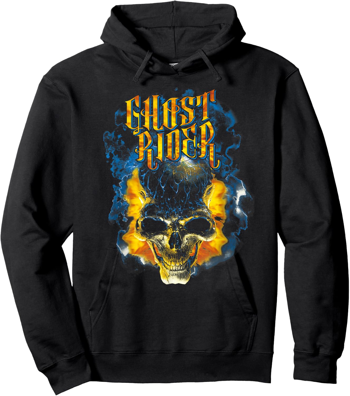 Marvel Ghost Rider Skull Urban Street Flames Graphic Hoodie - Hoodie | Black