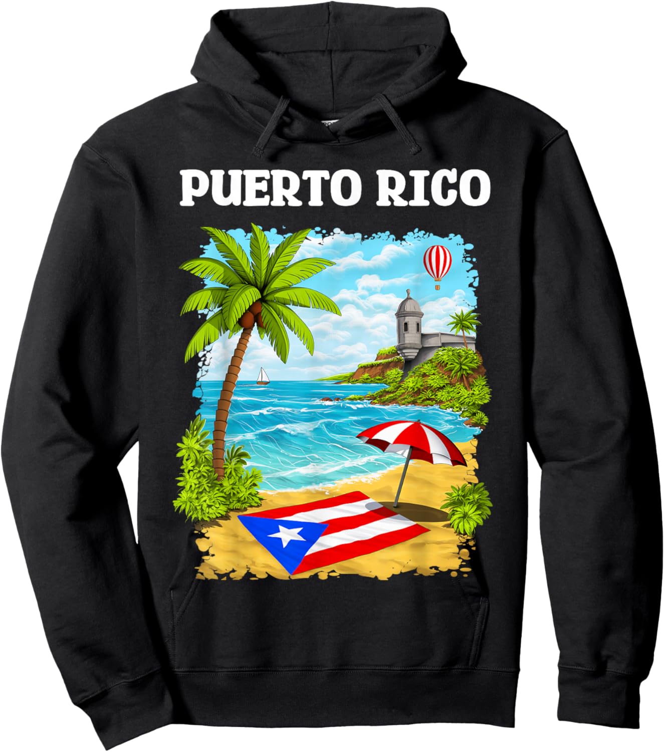Puerto Rico Boricua Heritage Proud Puerto Rican Flag Hoodie - Hoodie | Black