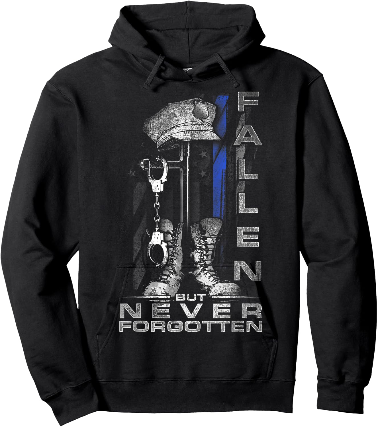Thin Blue Line - Fallen But Never Forgotten Hoodie - Hoodie | Black