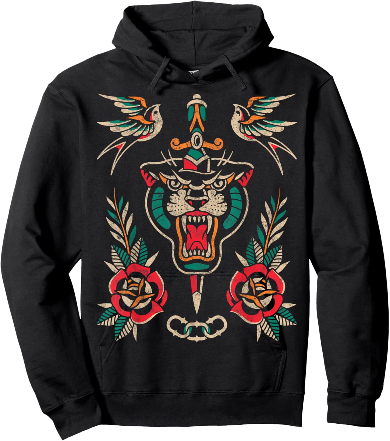 Vintage American Traditional Old School Tattoos Ink Artist Hoodie - Hoodie | Black