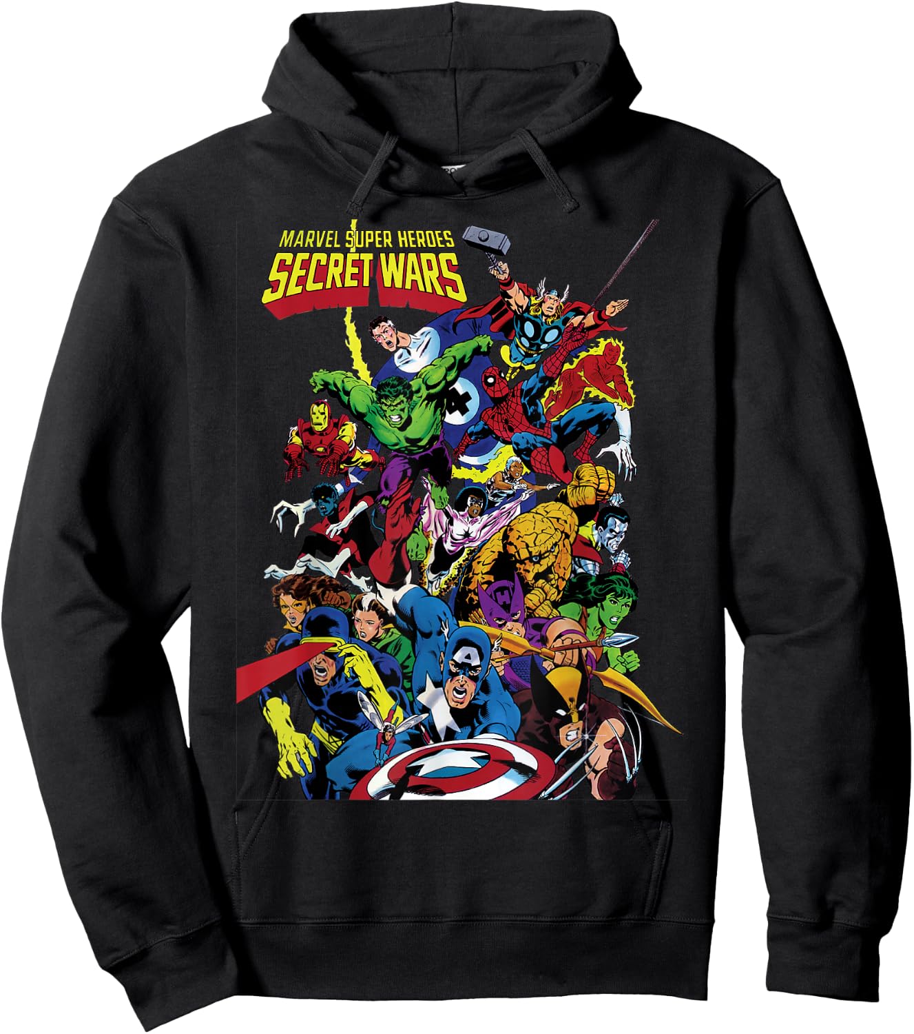 Marvel Exclusive Secret Wars Franchise Hero Collage Hoodie - Hoodie | Black