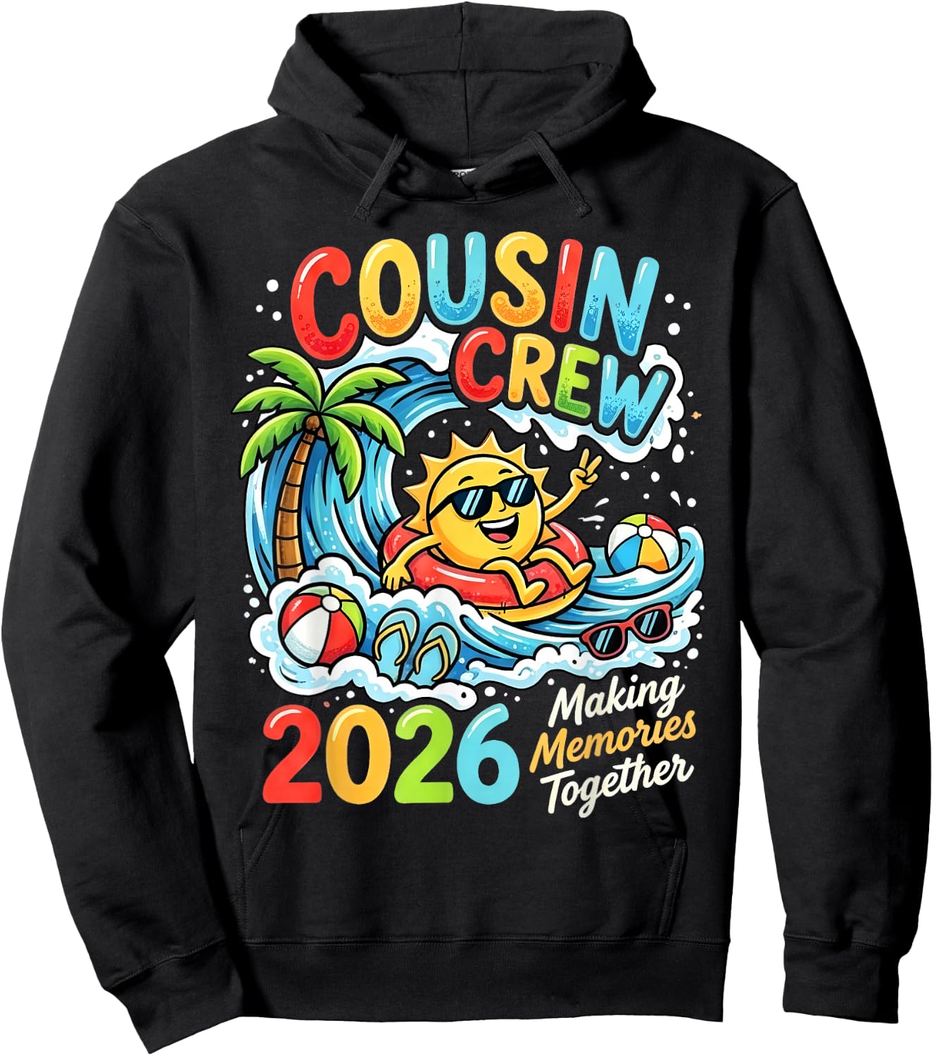 Cousin Crew 2026 Vacation Summer Memories Matching Family Hoodie - Hoodie | Black