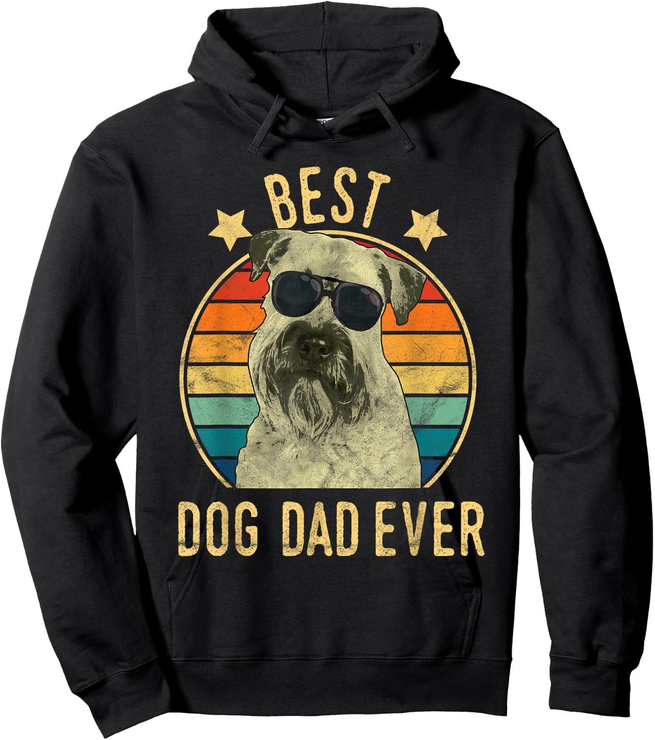 Best Dog Dad Ever Soft Coated Wheaten Terrier Father's Day Hoodie - Hoodie | Black