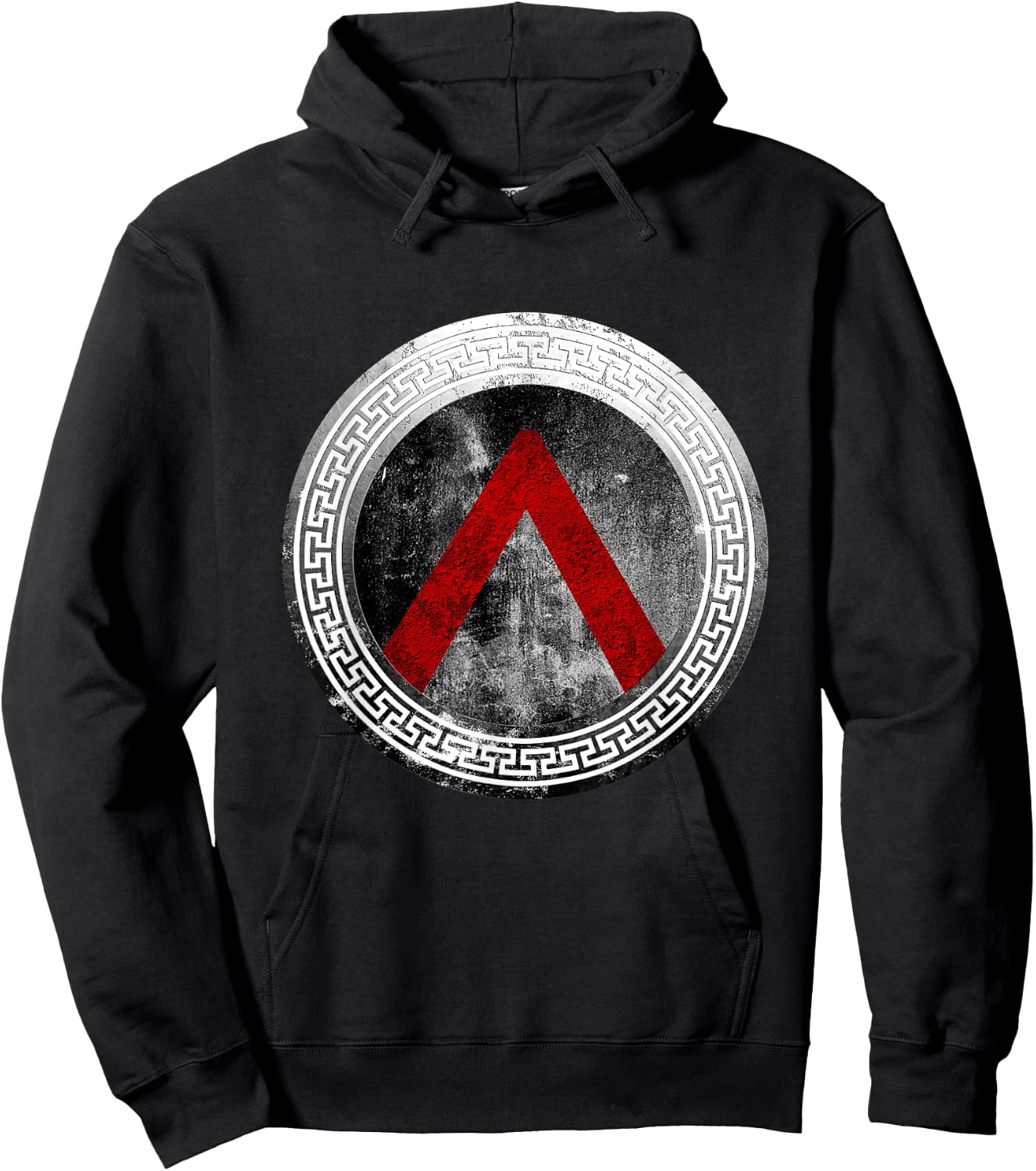 Spartan Warrior Lambda Shield Ancient Greek Vintage Hoodie - Hoodie | Black