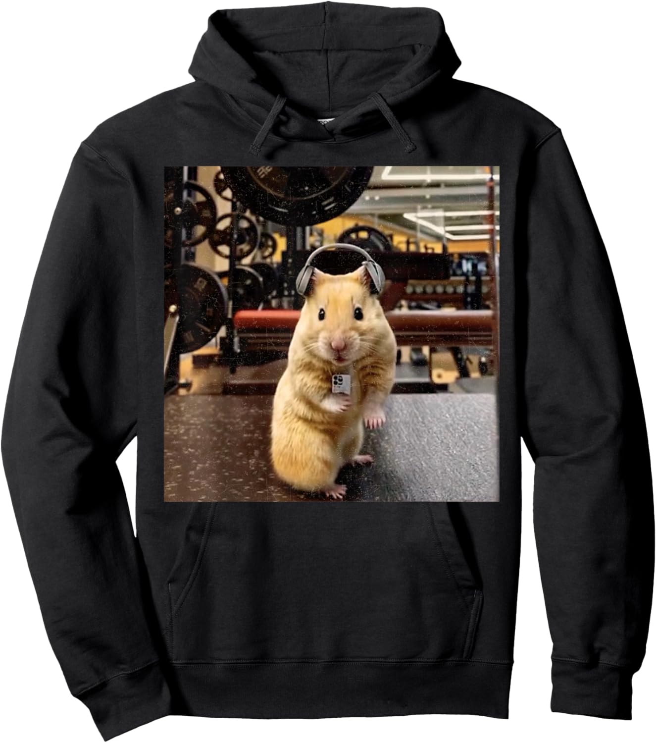 Funny Hamster Selfie Hamster Gym Meme Deadlift Training Hoodie - Hoodie | Black