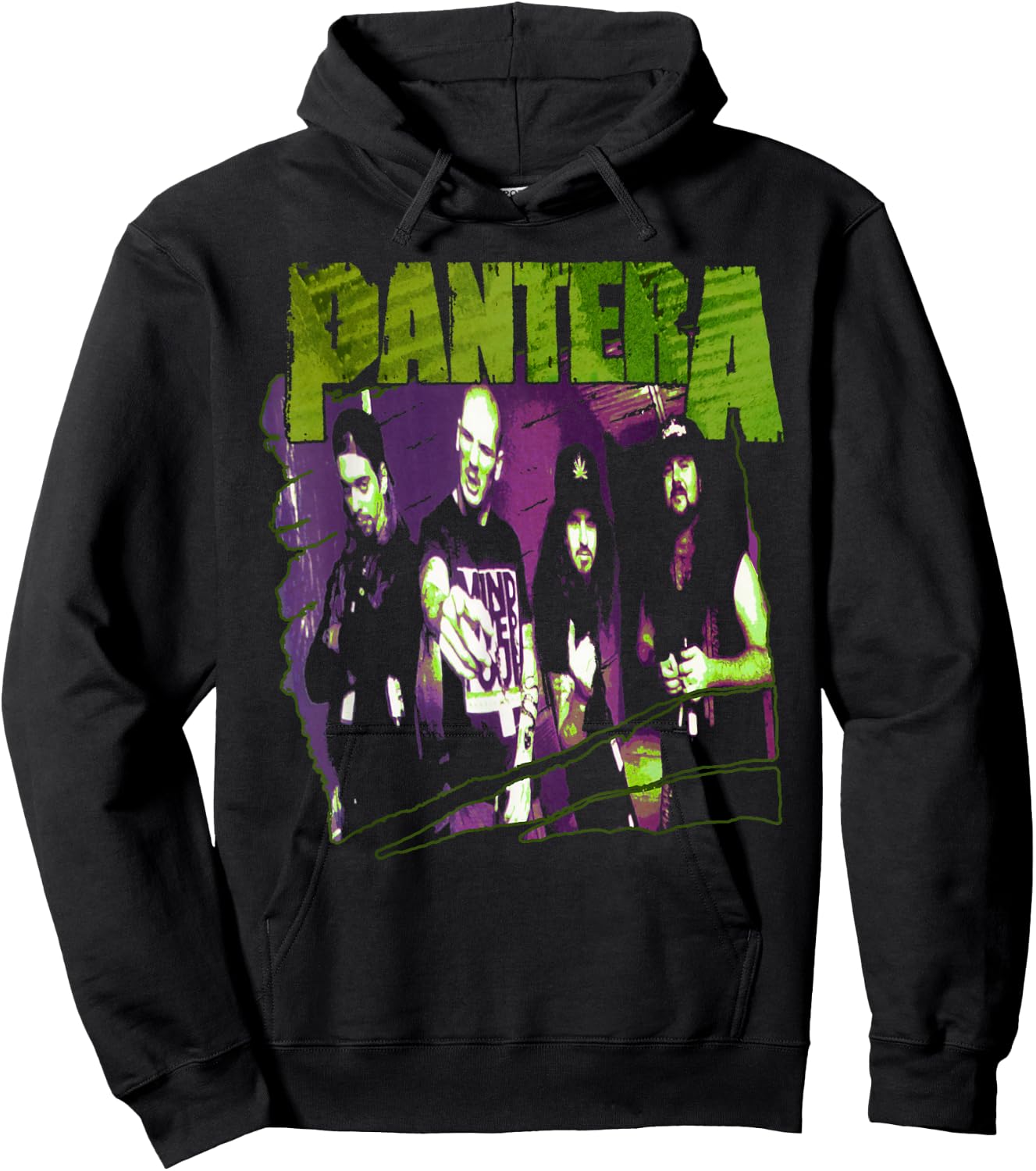 Pantera Official Vintage Group Sketch Hoodie - Hoodie | Black