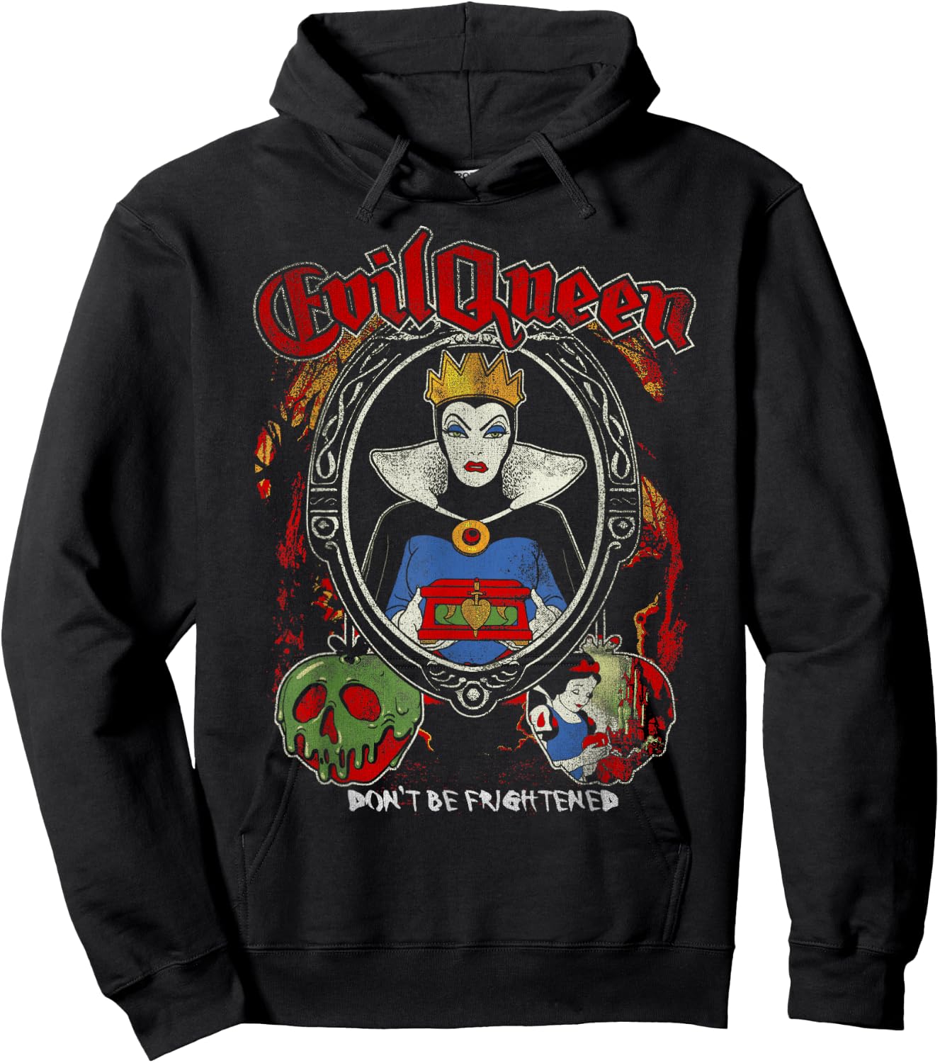 Disney Snow White Evil Queen Don't Be Frightened Distressed Hoodie - Hoodie | Black
