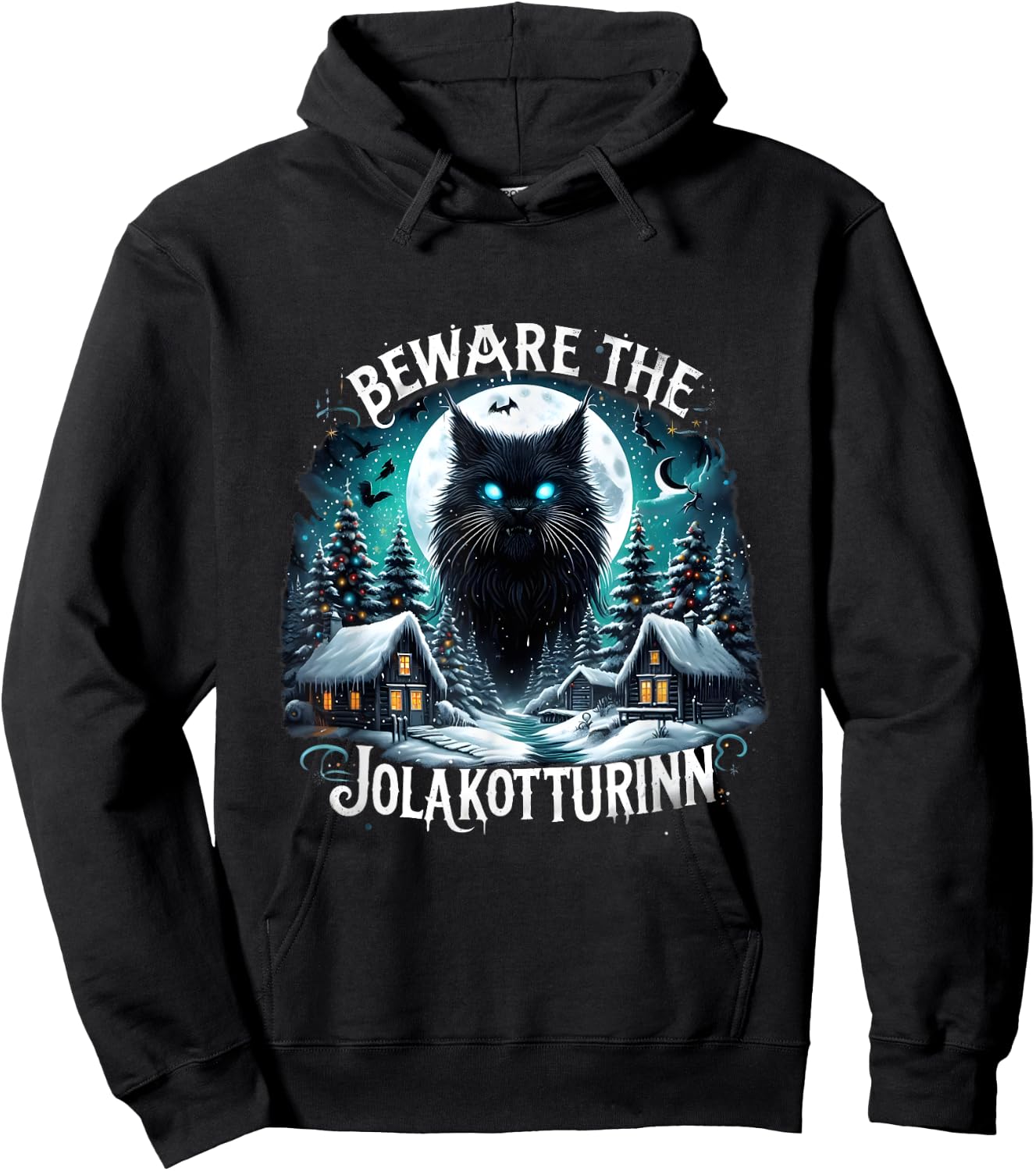 Beware The Jolakotturinn Yule Cat Icelandic Christmas Norse Women Hoodie - Hoodie | Black