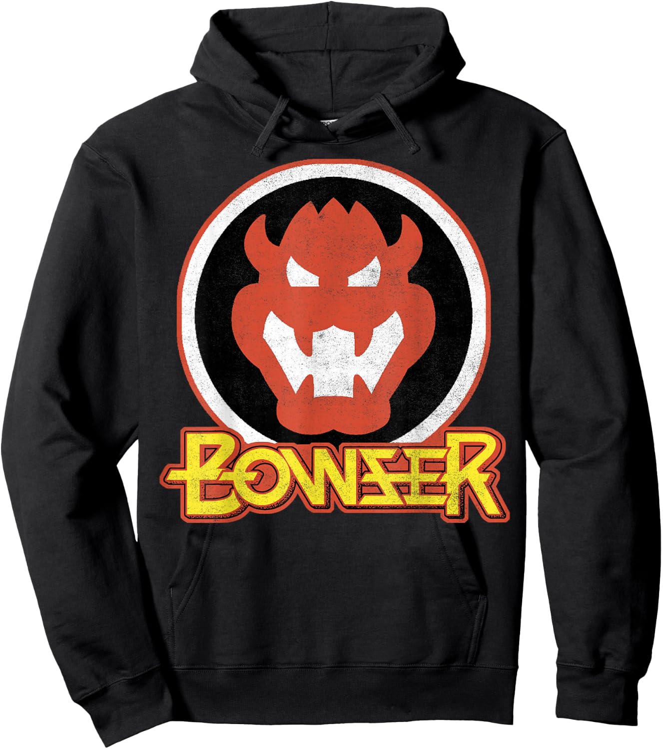 Super Mario Bowser Retro Portrait Graphic Hoodie - Hoodie | Black