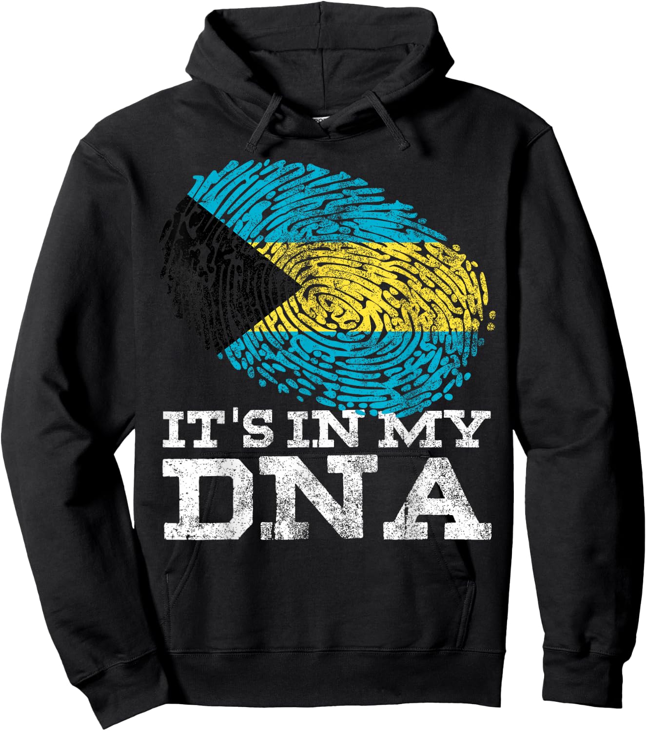 It's in My DNA Bahamian Gifts Fingerprint Proud Bahamas Flag Hoodie - Hoodie | Black