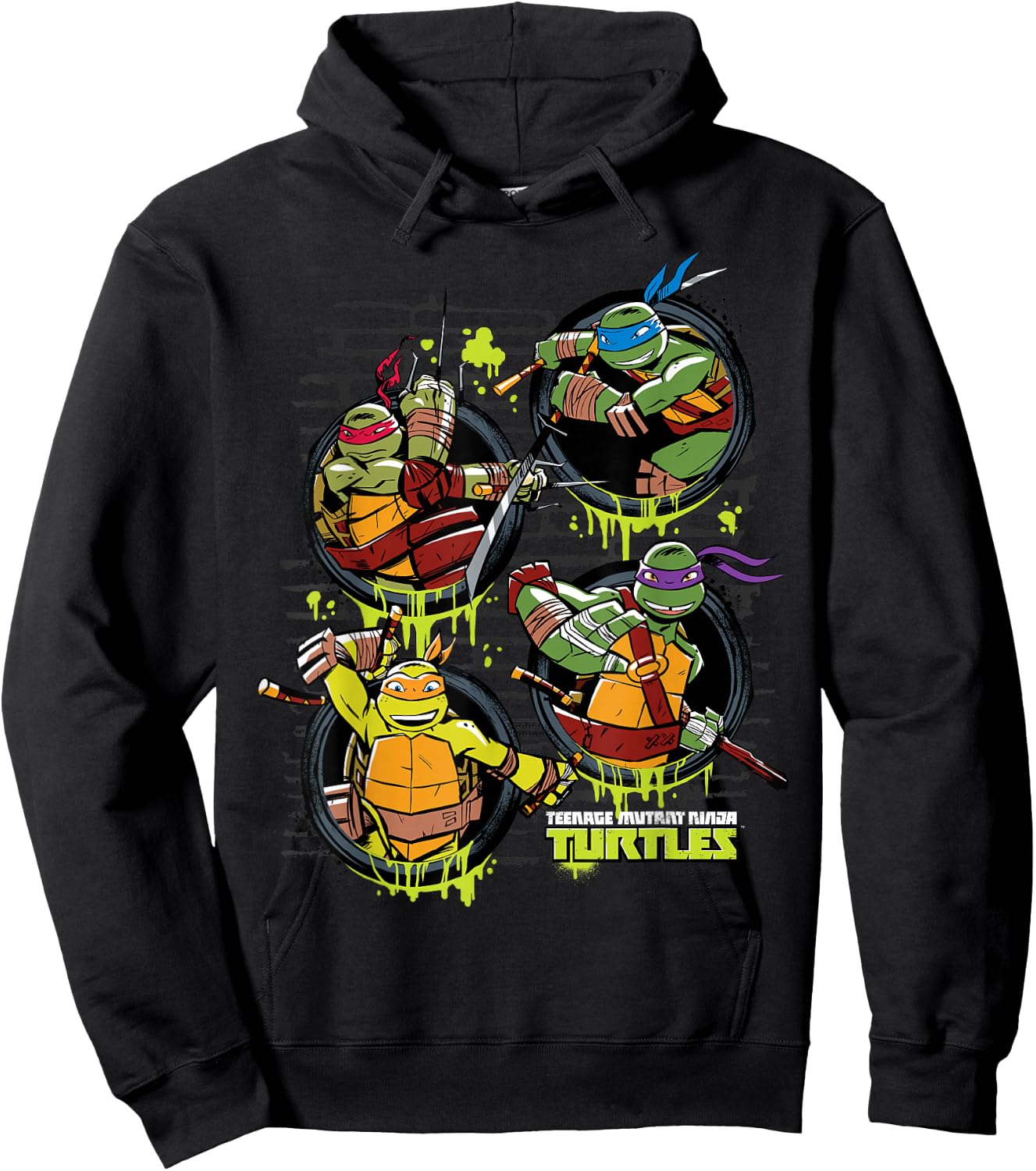 Teenage Mutant Ninja Turtles Multiple Sewer Holes Hoodie - Hoodie | Black