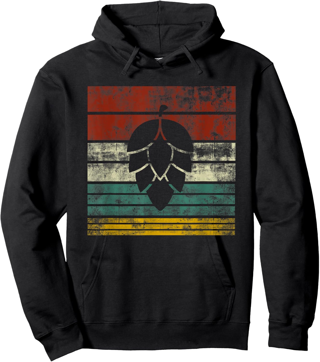 Vintage Hop Leaf Shirt Home Brewers & Lovers of Hoppy Beer Hoodie - Hoodie | Black