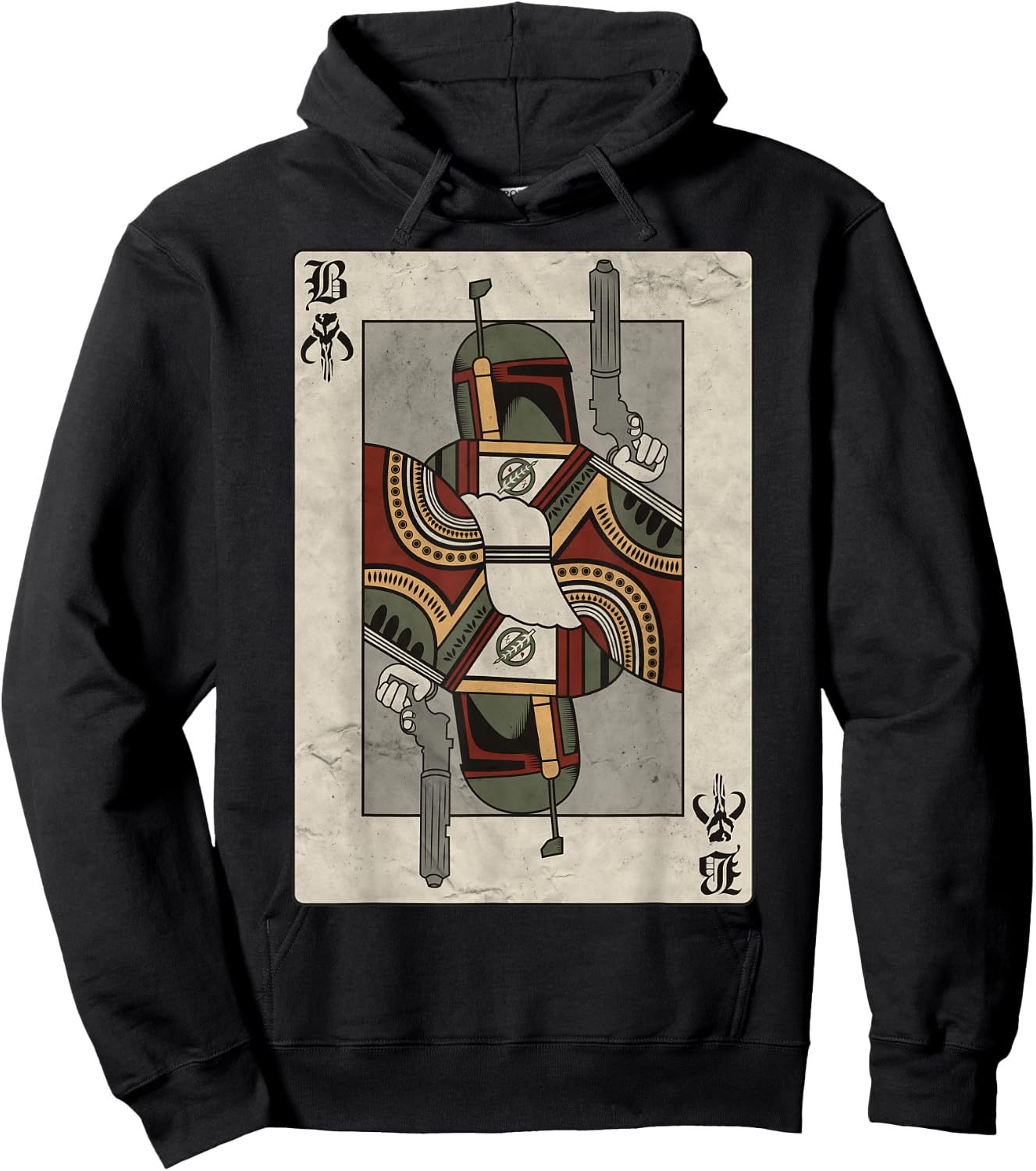 Star Wars Boba Fett Bounty Hunter Playing Card Hoodie - Hoodie | Black