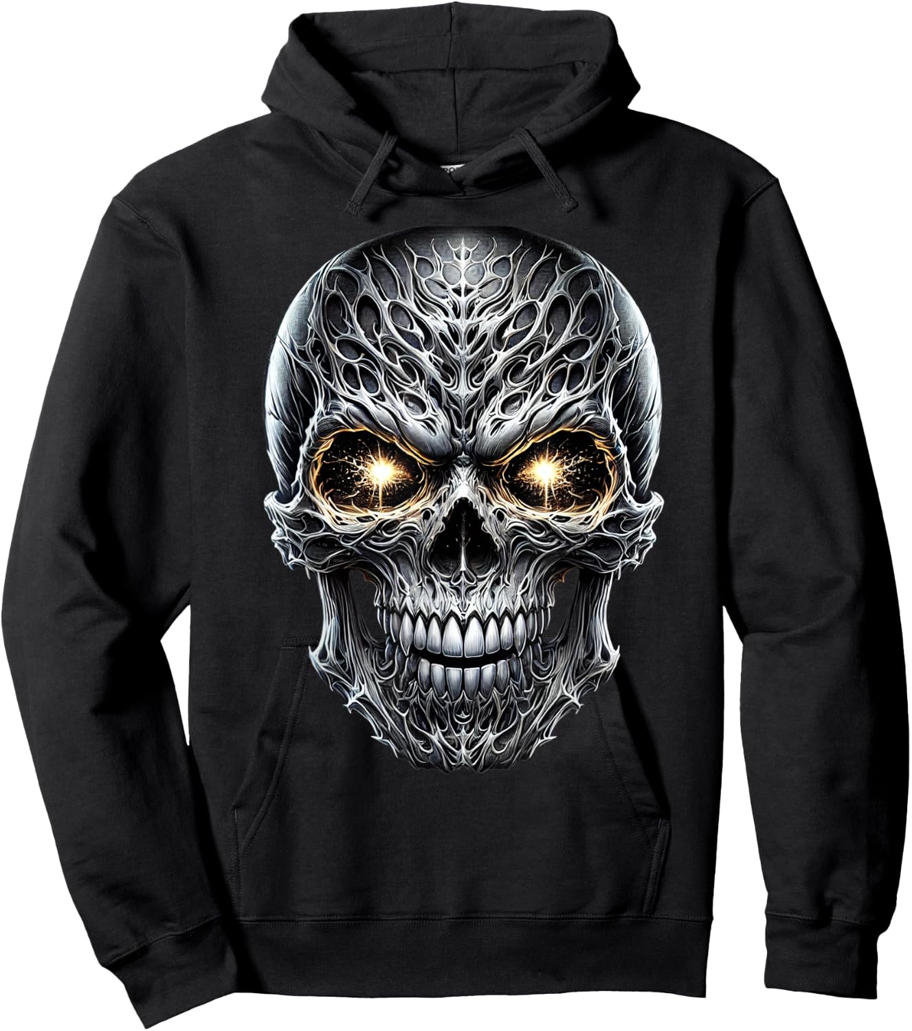 Scary Skeleton Face Evil Skeleton Halloween Costume Hoodie - Hoodie | Black