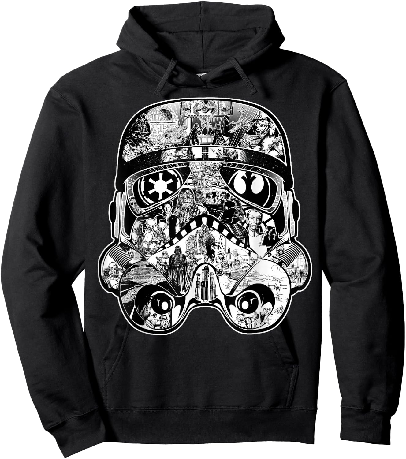 Star Wars Stormtrooper Helmet Comic Collage Graphic Hoodie - Hoodie | Black