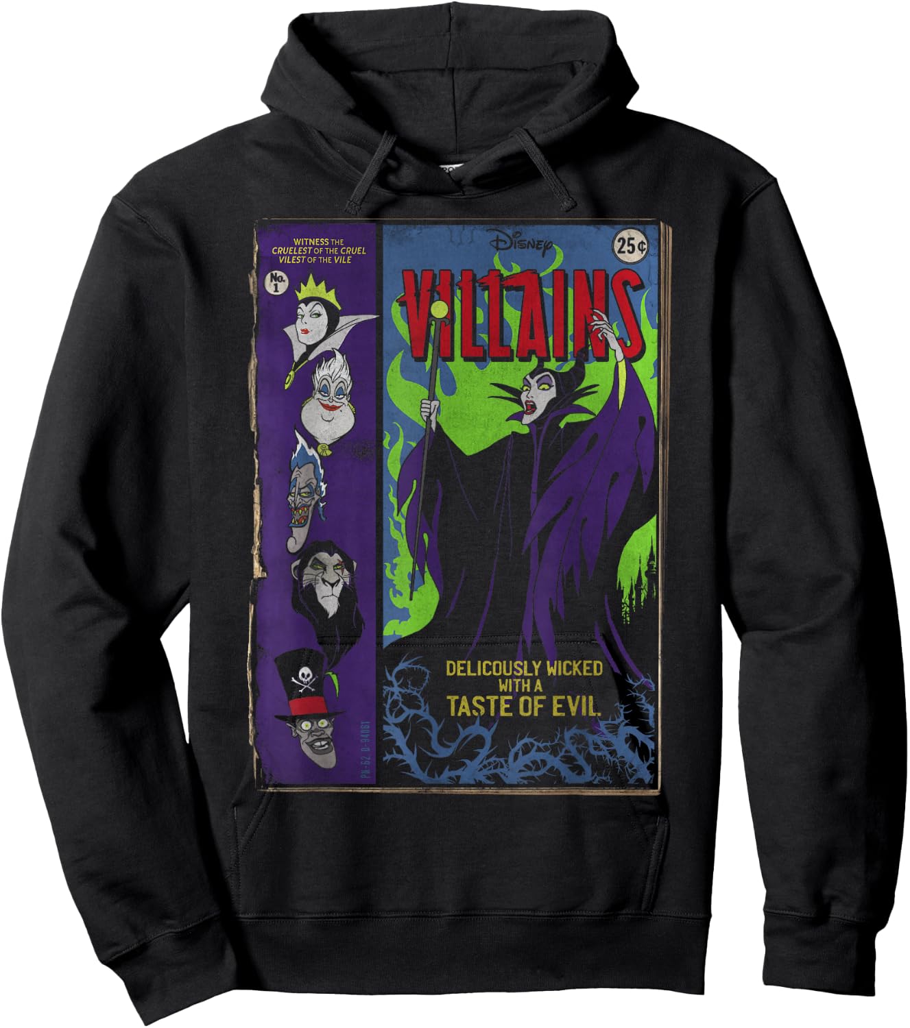 Disney Villains Deliciously Wicked Comic Small Hoodie - Hoodie | Black
