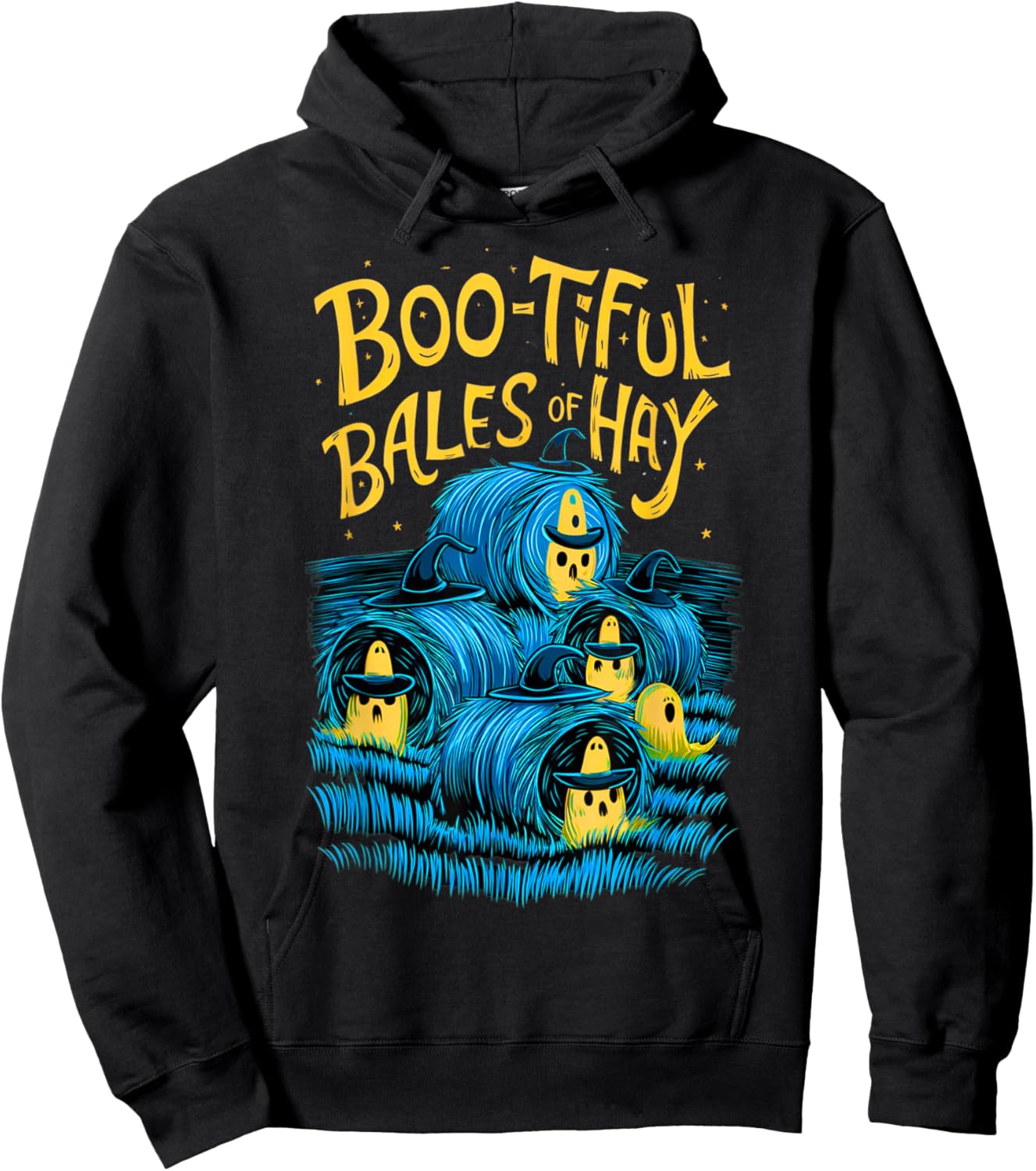 Funny Farmer Costume Halloween Spooky Zombie Bales of Hay Hoodie - Hoodie | Black