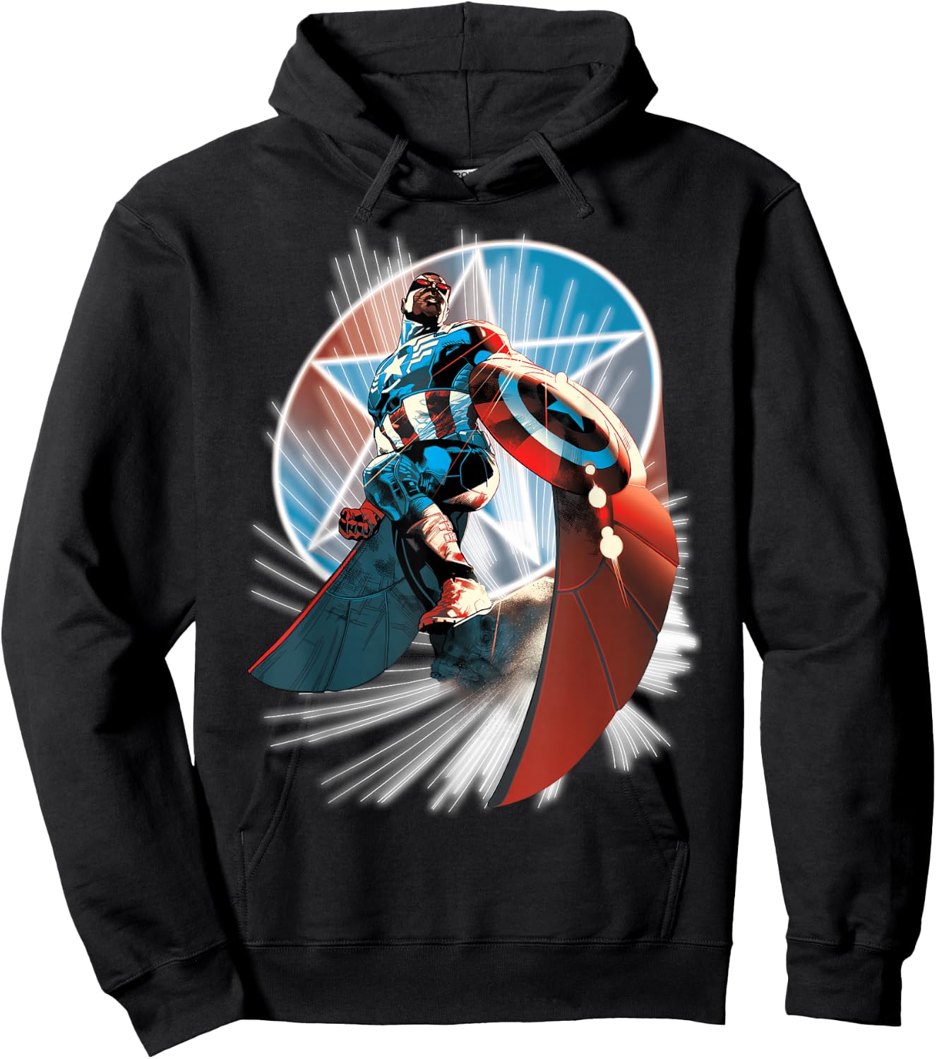 Captain America Hands Helm to Falcon Marvel Now Hoodie - Hoodie | Black