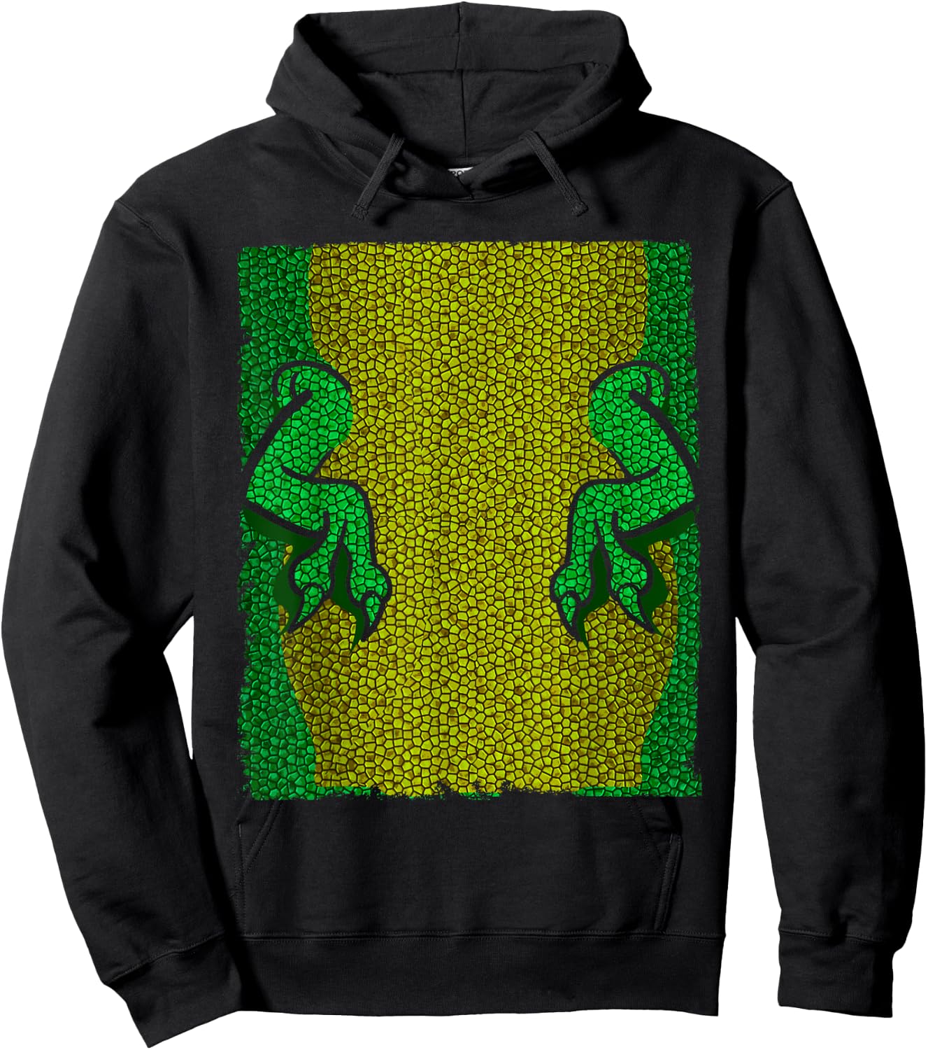 Halloween Costume Shirt - Lizard Dinosaur Arms Snakeskin Hoodie - Hoodie | Black