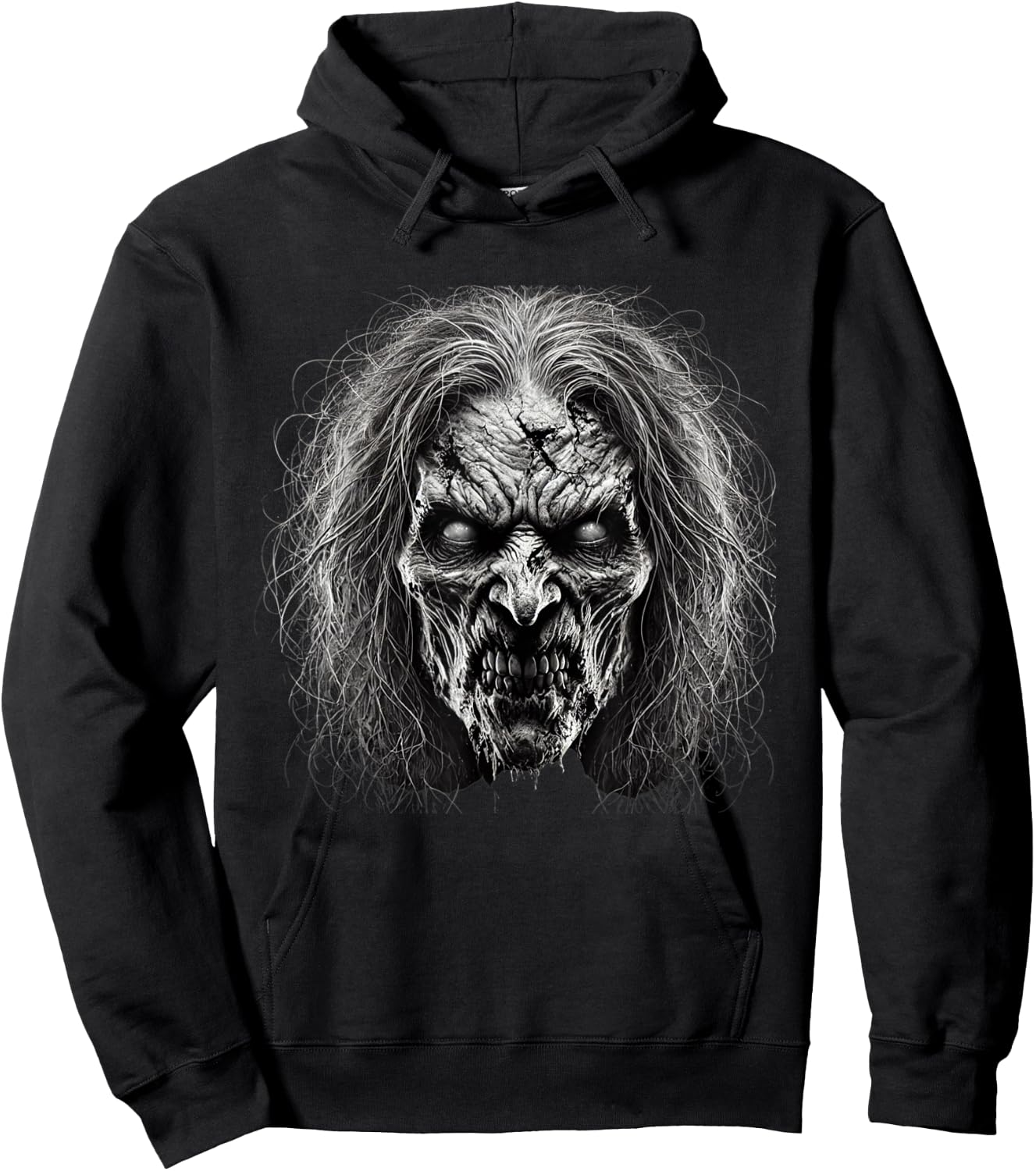 Scary Witch Face Evil Witch Halloween Costume Hoodie - Hoodie | Black