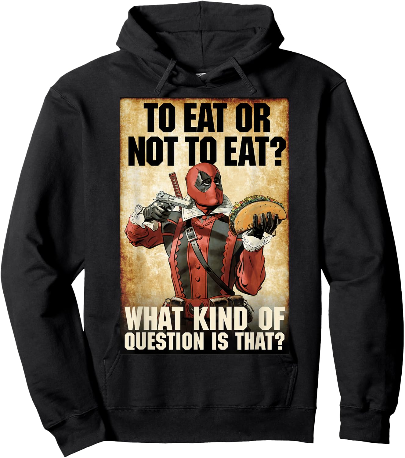 Marvel Deadpool to Eat Or Not to Eat Graphic Hoodie - Hoodie | Black