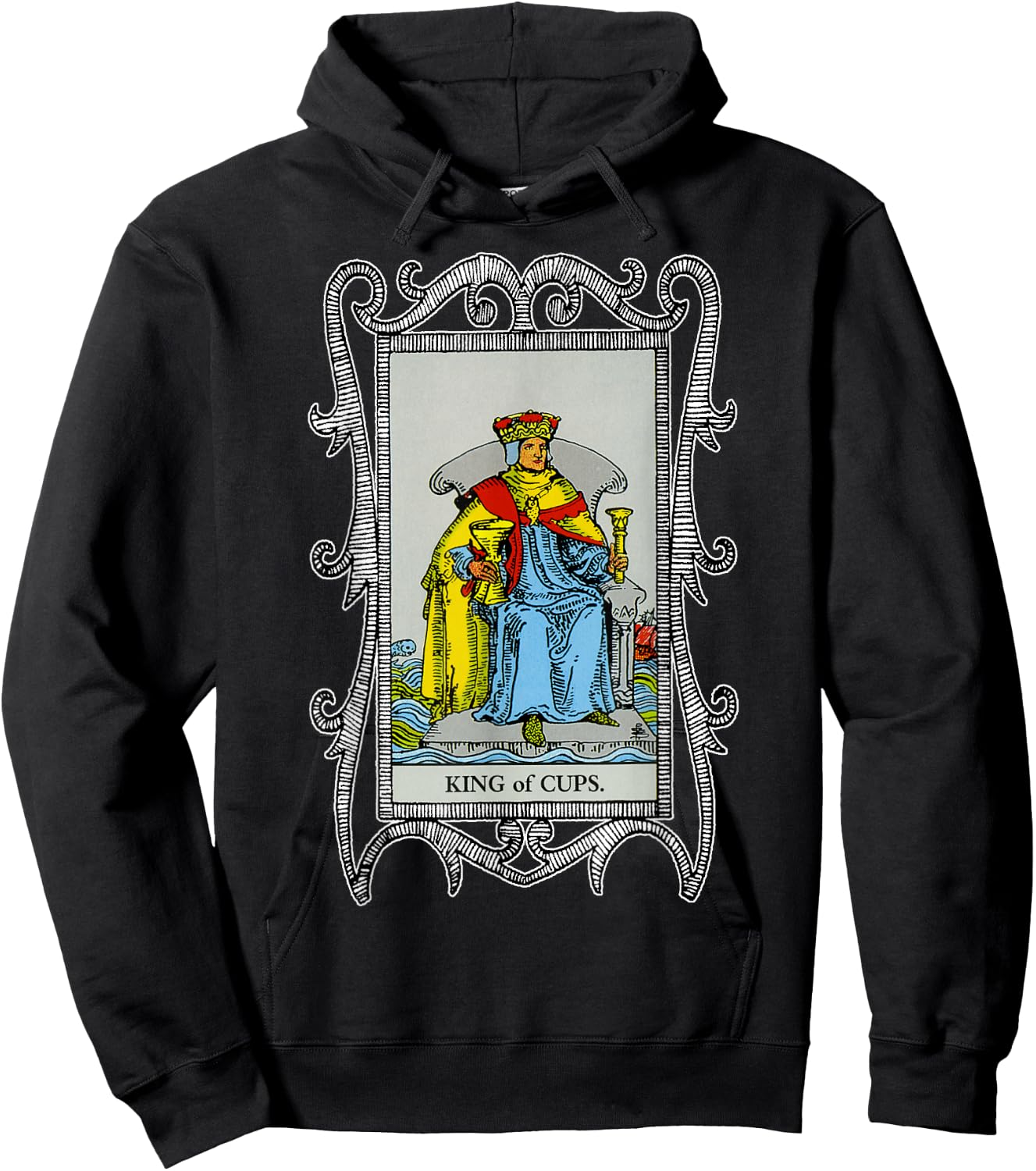 King of Cups Tarot Hoodie - Hoodie | Black