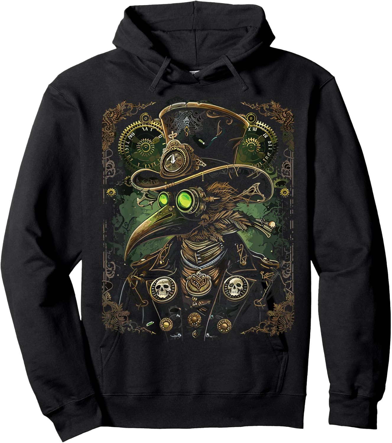 Mechanical Steampunk Pestilence Plague Doctor Hoodie - Hoodie | Black