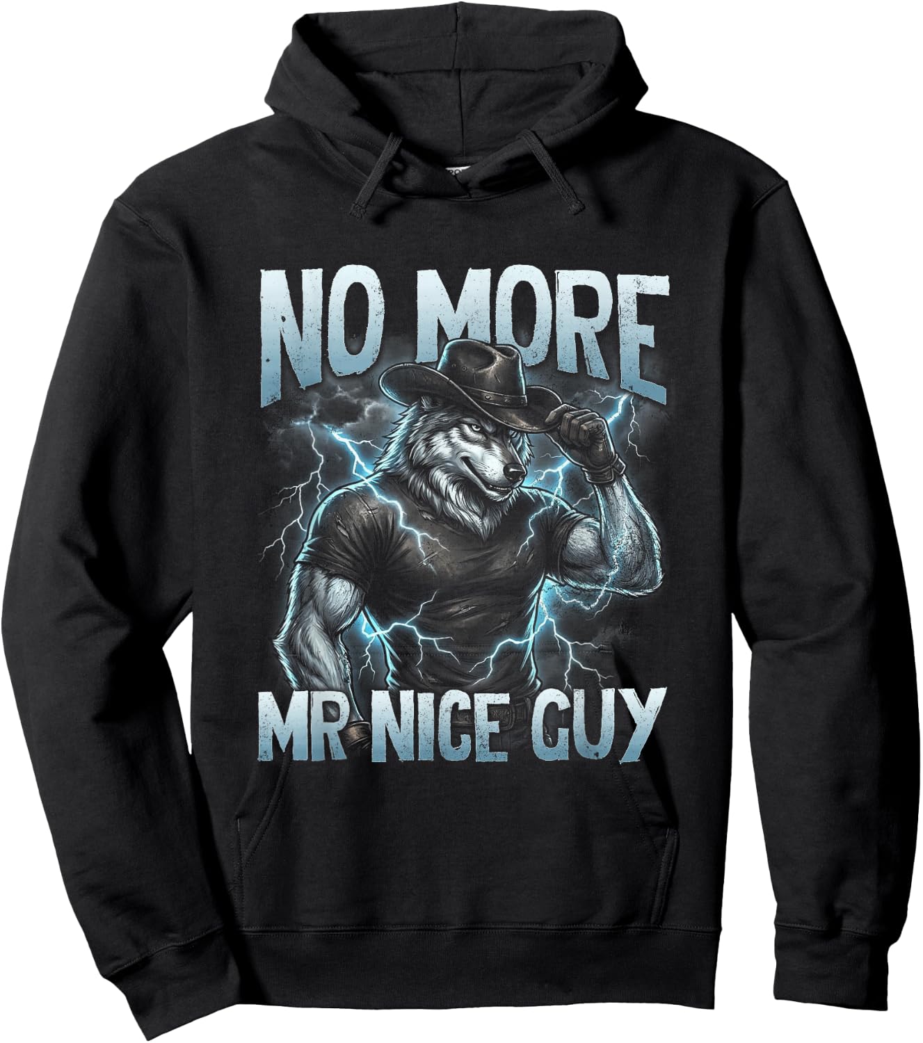 Funny Alpha Wolf No-More Mr-Nice Guy Brainrot Alpha-Male Hoodie - Hoodie | Black