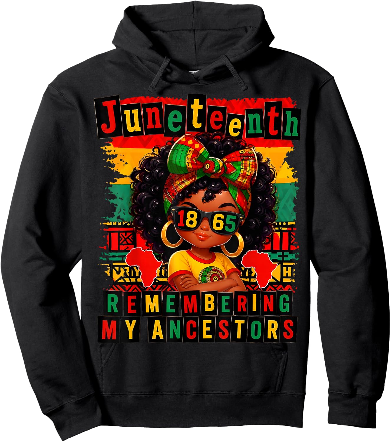 Retro Juneteenth Remembering My Ancestors Gift Hoodie - Hoodie | Black