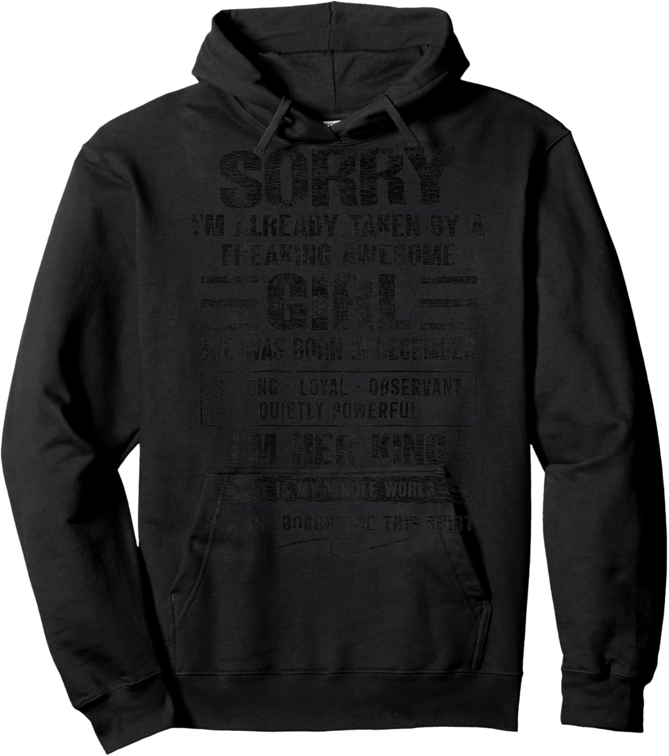 I'm Taken by Freaking Awesome Girl Born in December On Back Hoodie - Hoodie | Black