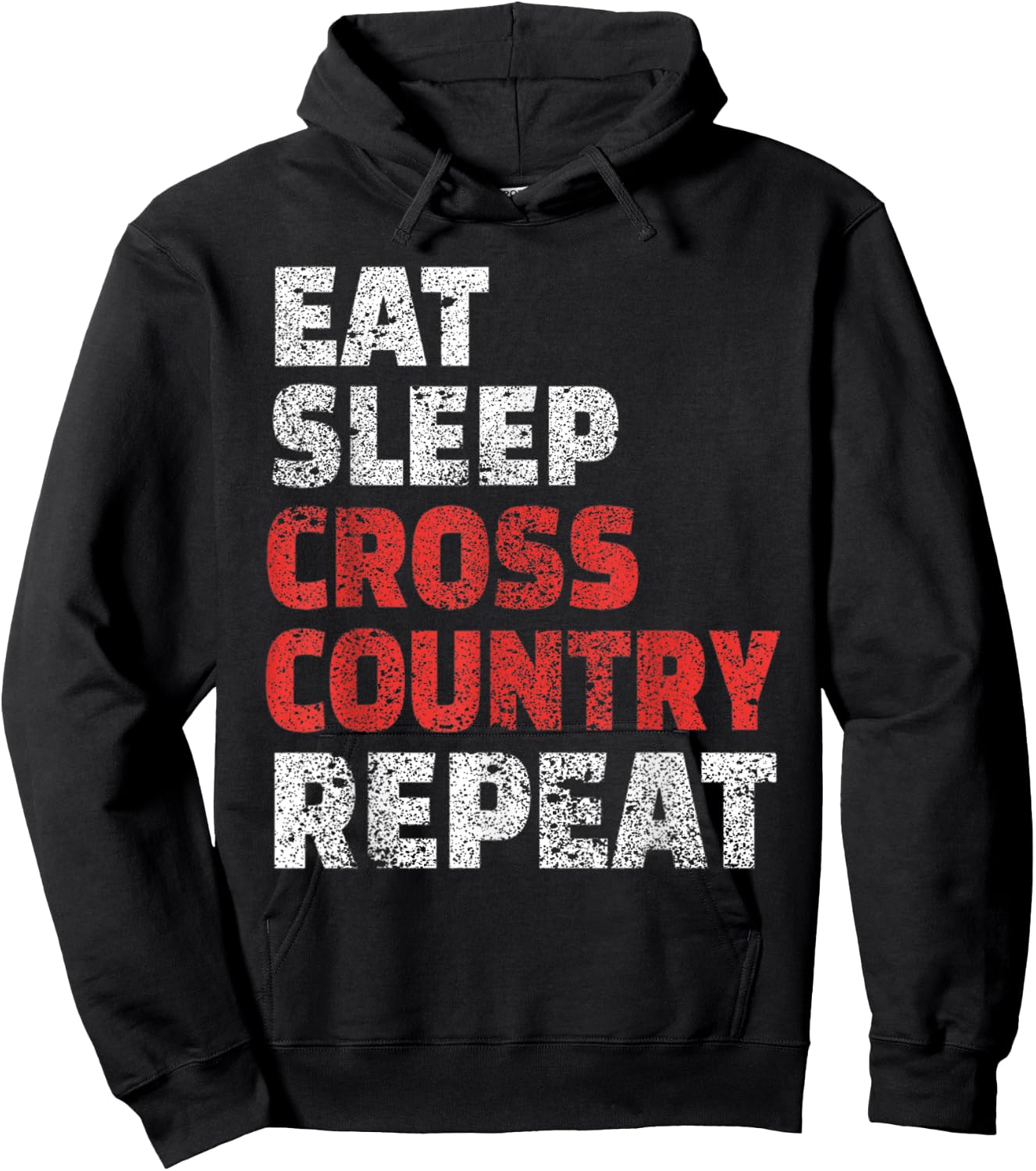 Eat Sleep Cross Country Repeat Shirt Cool Sports Gift Hoodie - Hoodie | Black