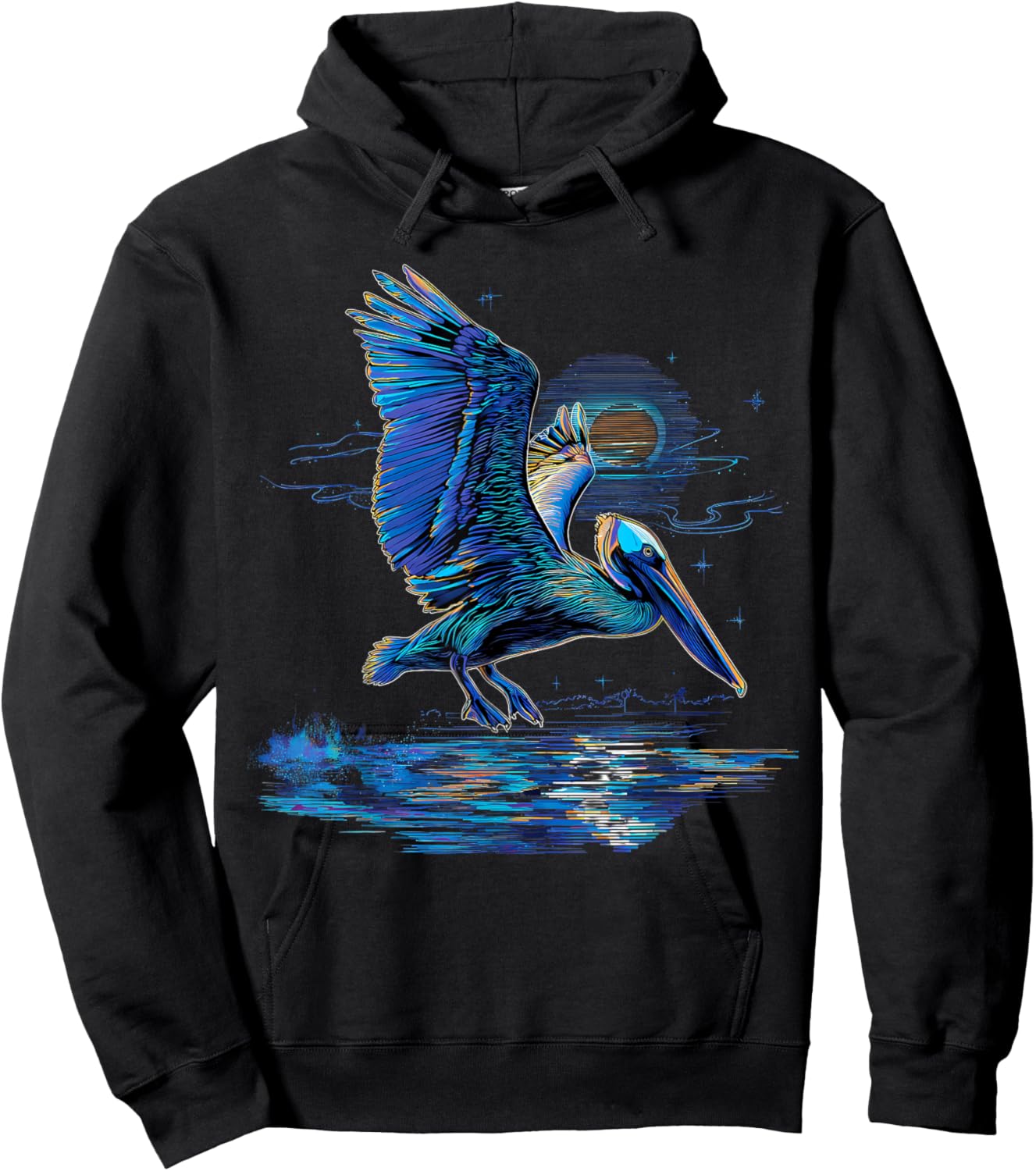 Pelican Bird Animal Graphic Seabird Tropical Pelican Lover Hoodie - Hoodie | Black