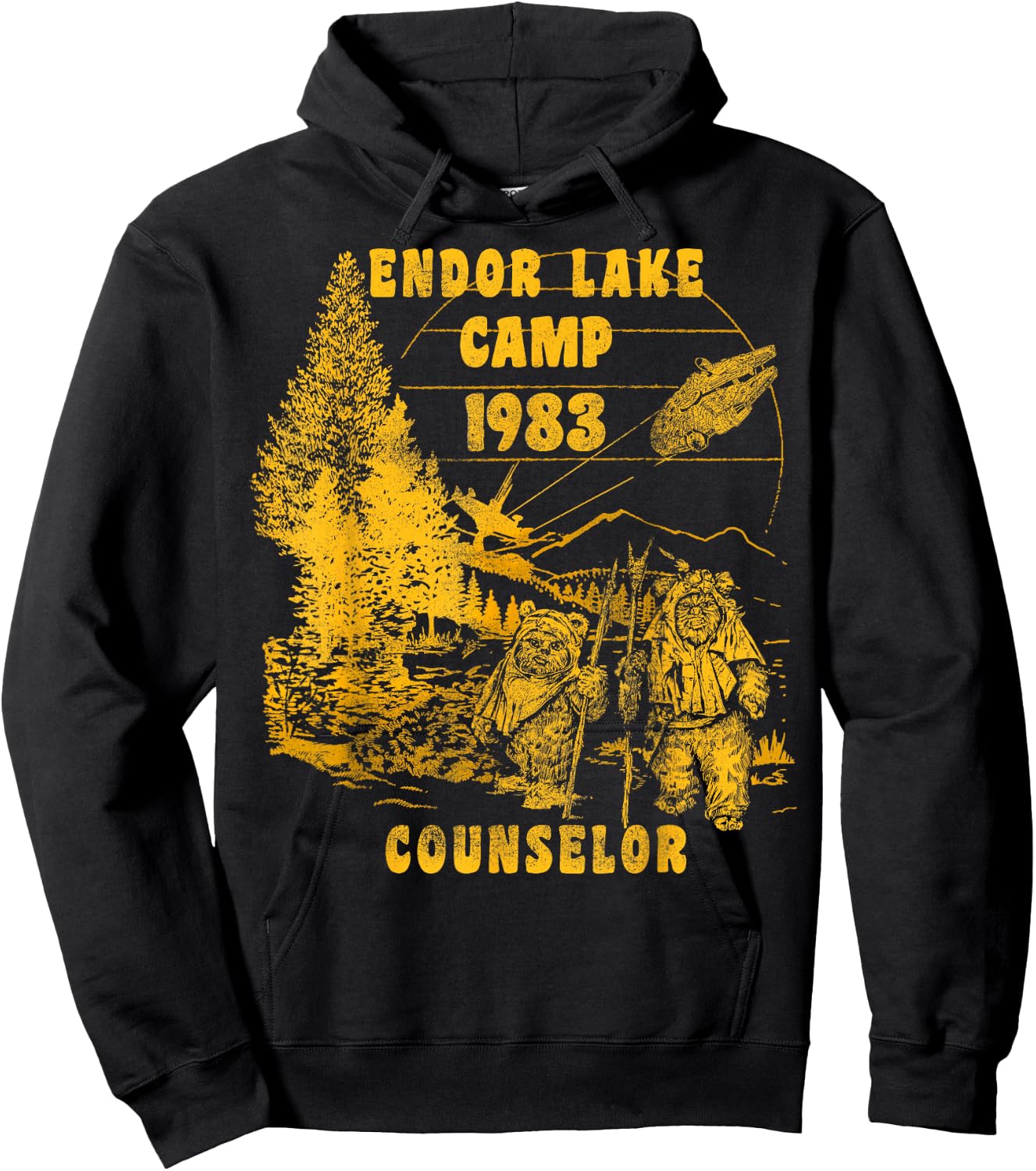 Star Wars Endor Lake Camp 1983 Counselor Hoodie - Hoodie | Black