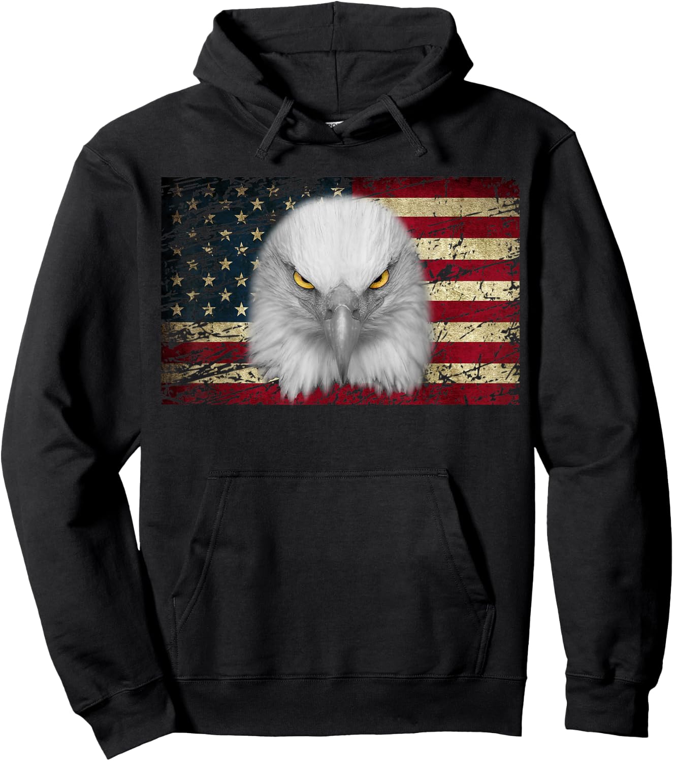 American Bald Eagle Eyes Shirt USA Flag Patriotic Shirt Hoodie - Hoodie | Black