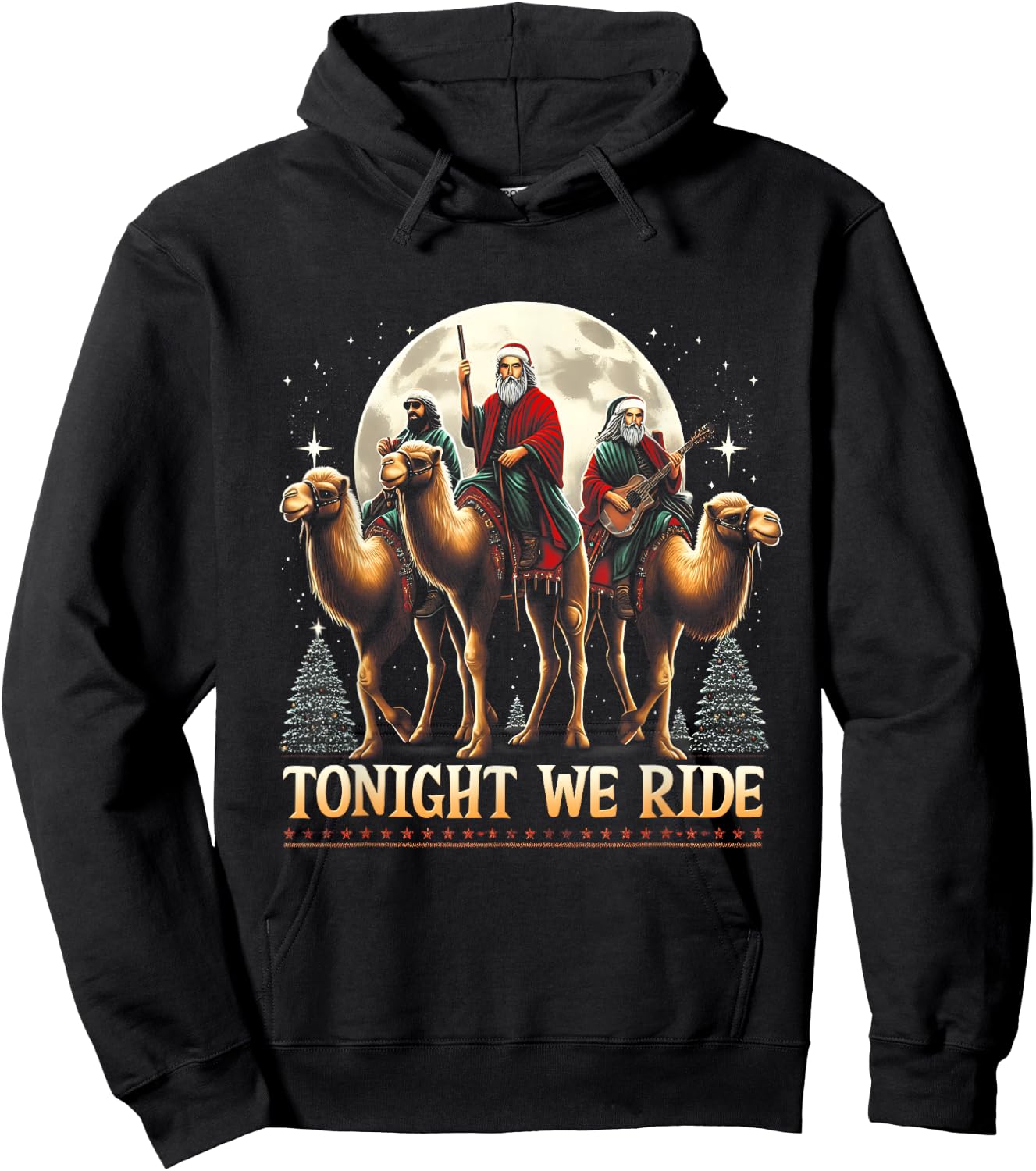 Tonight We re Ride Christmas 3 Wise Men Camel Ride Christian Hoodie - Hoodie | Black