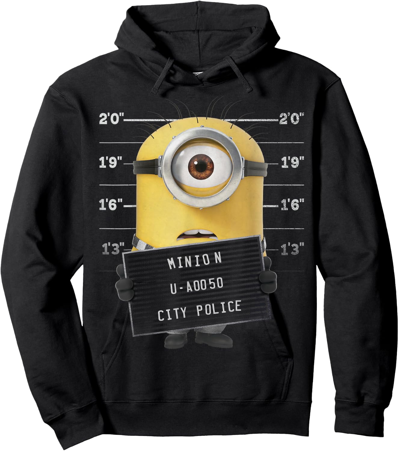 Despicable Me Minions Shocked Mugshot Graphic Hoodie - Hoodie | Black
