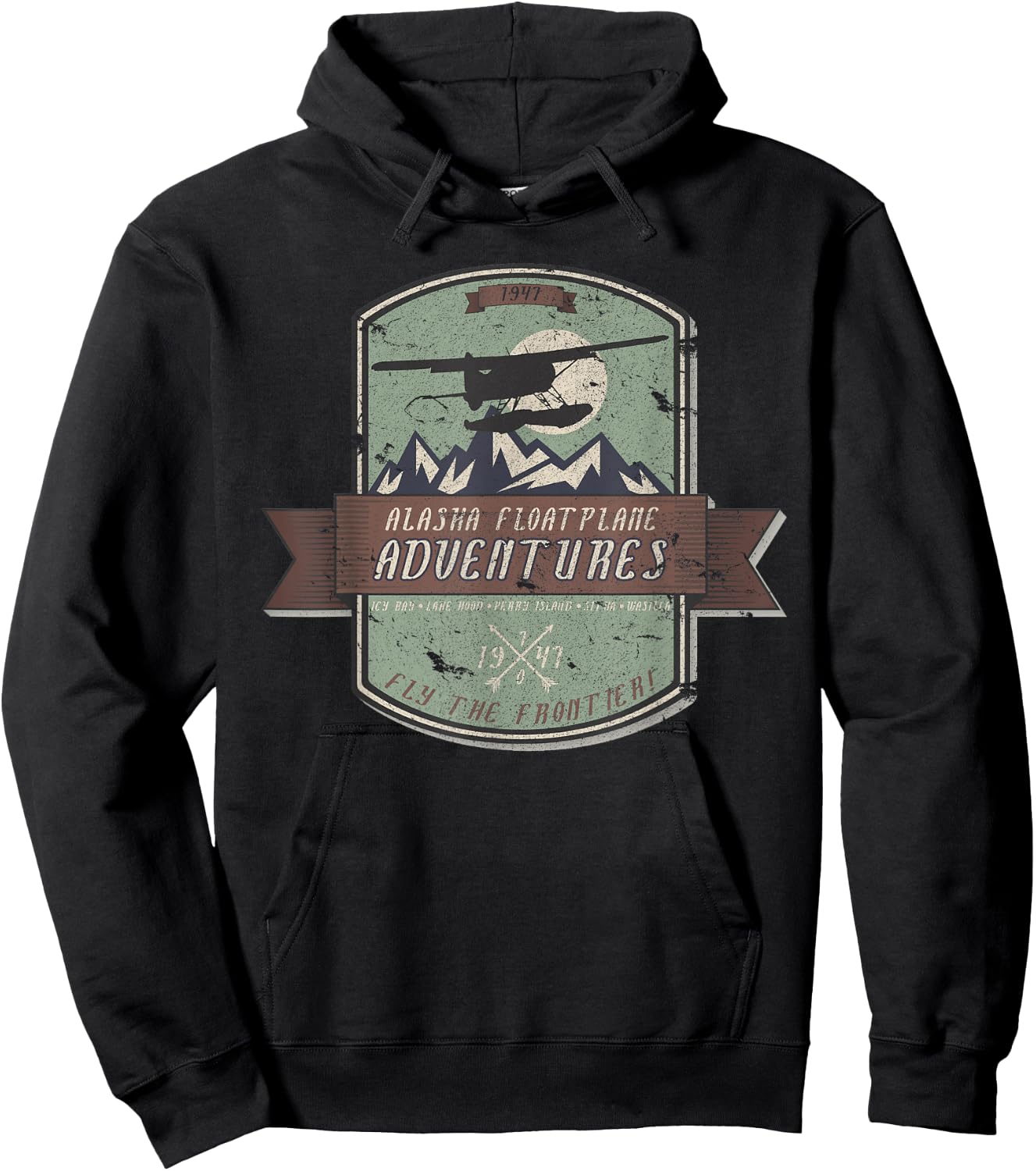 Alaska Floatplane Adventures Beaver Airplane Pilot Hoodie - Hoodie | Black