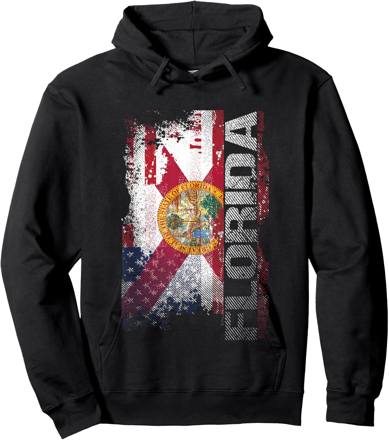 Florida State USA Flag Souvenir Gift Hoodie - Hoodie | Black